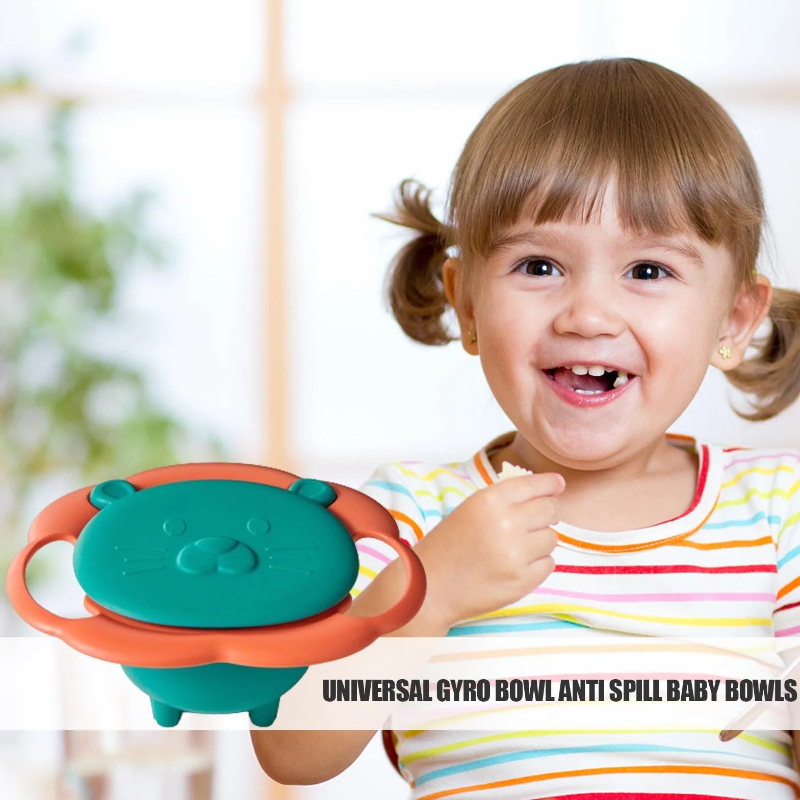 Kids Anti Spill Bowl, Gyroscopic Smooth Bowl, 360 Degree Gyroscopic Spill Proof Bowl for Children