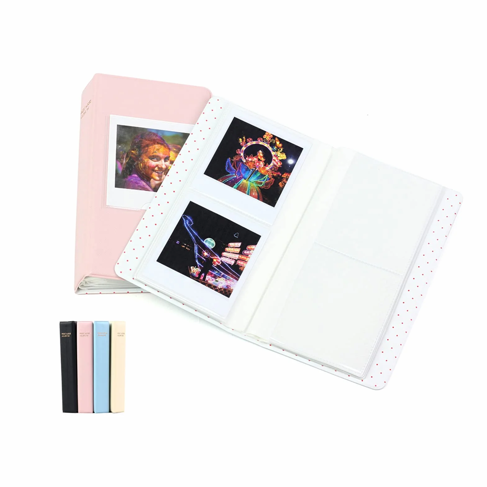 Rieibi 64 kieszenie, mini album fotograficzny, portfel, skóra PU album fotograficzny do Fujifilm Instax Square SQ1/SQ20/SQ10/SQ6/SP-3 aparat natychmiastowy, uroczy, kolorowy album fotograficzny do Polaroid