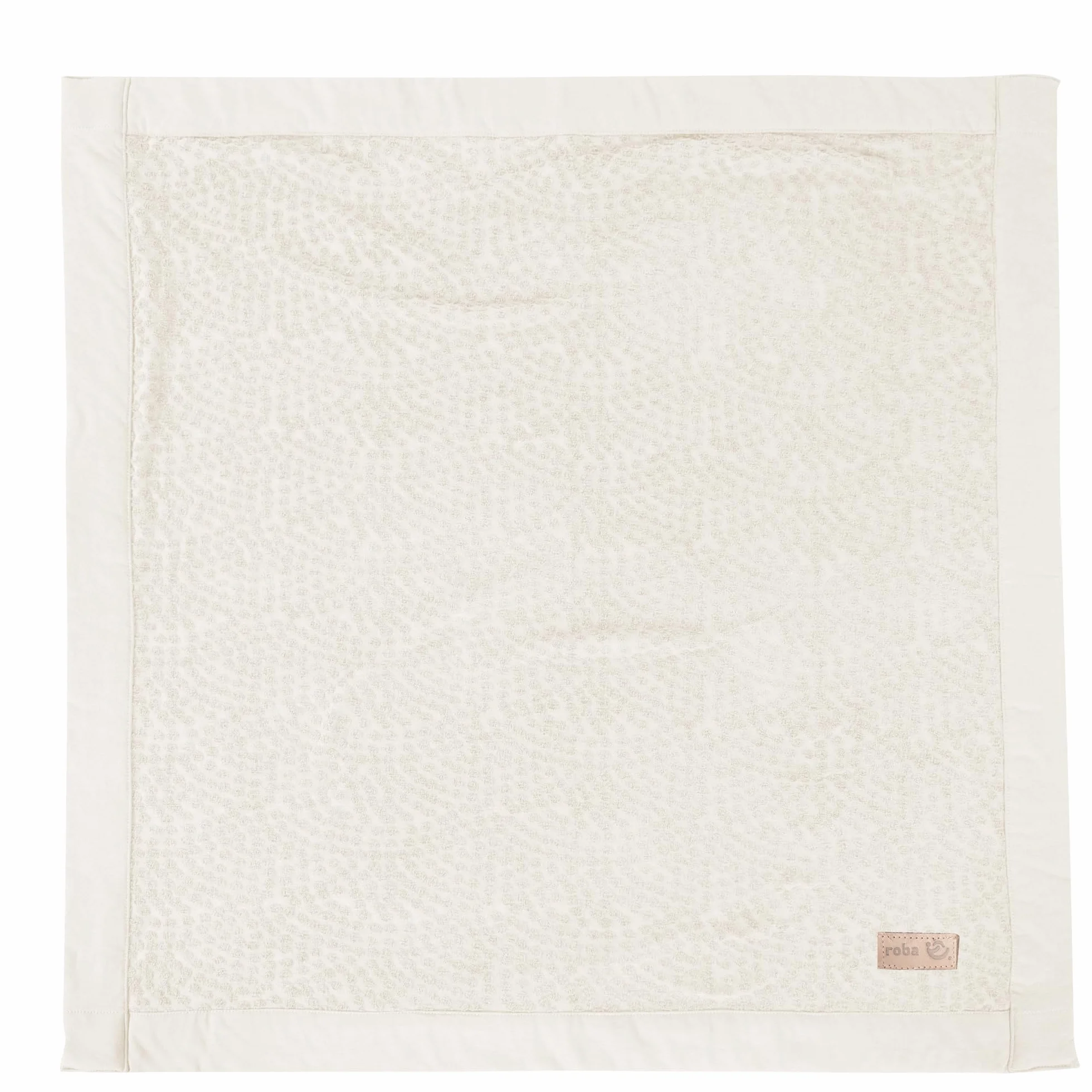 roba Kocyk dziecięcy Seashells Oyster 80 x 80 cm – przytulny koc z bawełny ekologicznej – certyfikat GOTS & Oeko-Tex 100 – motyw kropek Terry Dots – biały