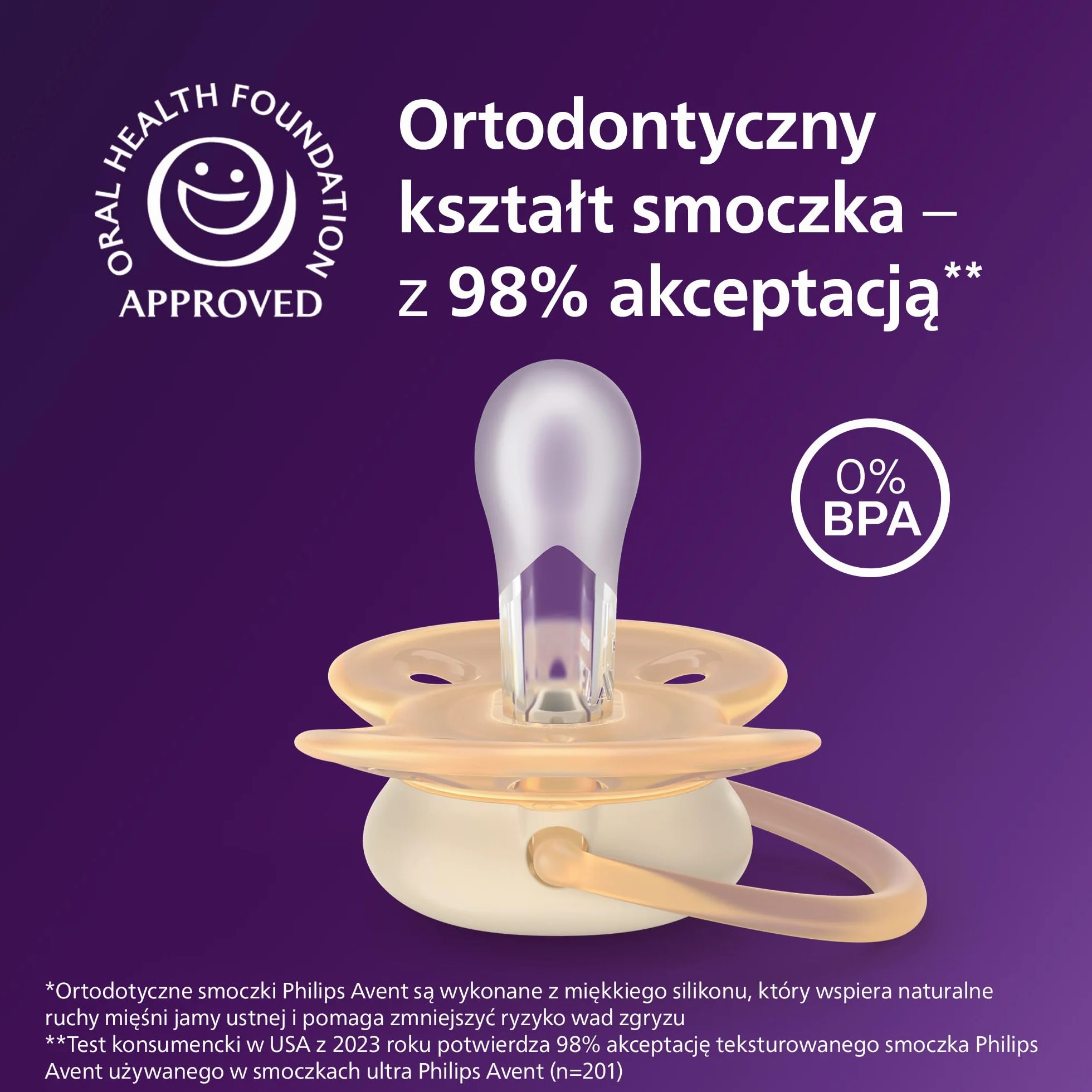 Philips Avent Ultra Soft Smoczek — ortodontyczny smoczek dla dzieci w wieku 0–6 miesięcy, elastyczna osłonka, symetryczna silikonowa końcówka, bez BPA, etui do sterylizacji, SCF092/06