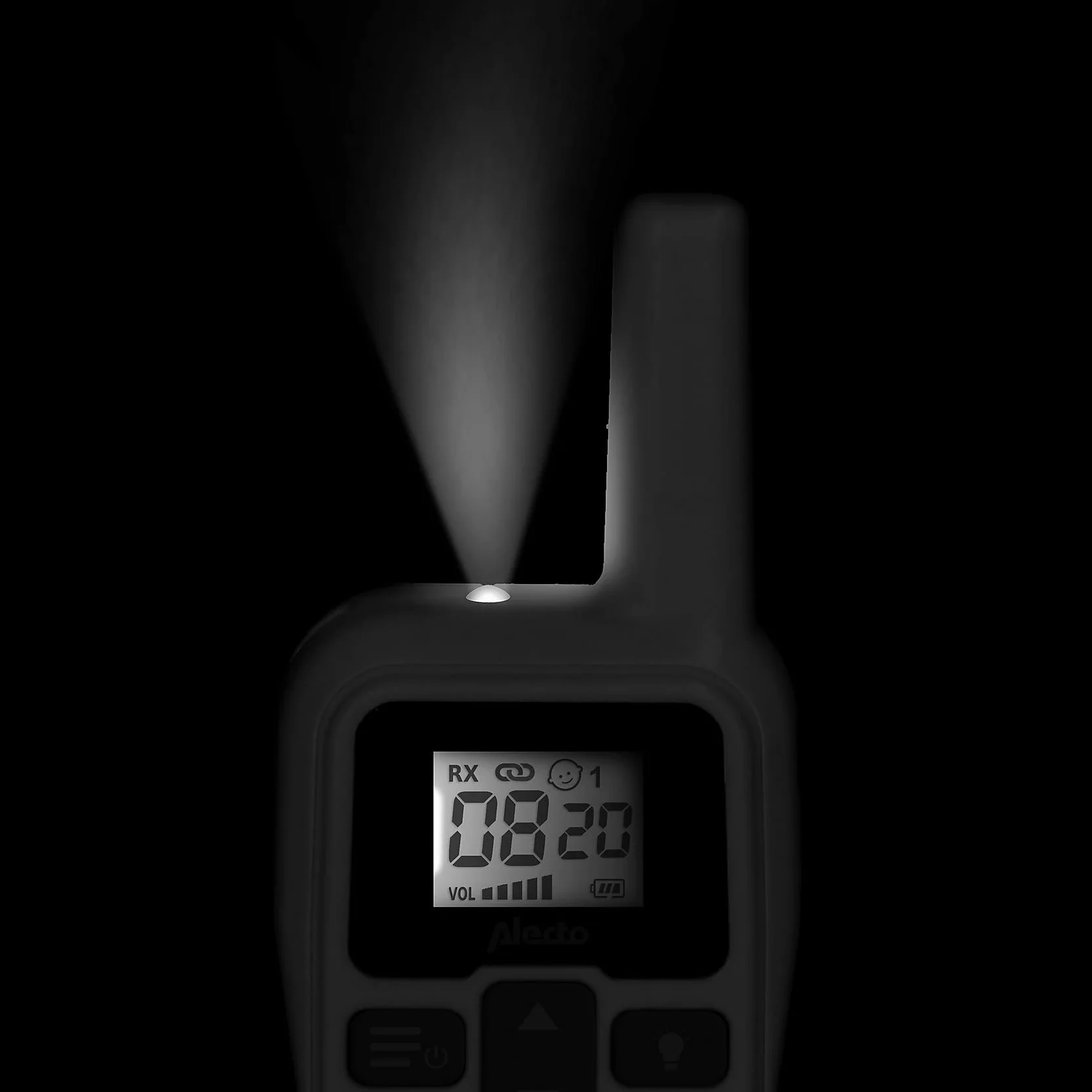 Alecto Baby DBX-80 - elektroniczna niania o zasięgu do 3000 metrów - biała/antracytowa