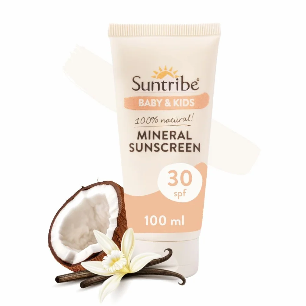 Suntribe Naturalny Mineralny Krem Przeciwsłoneczny Dla Dzieci Wanilia SPF 30 (100 ml)