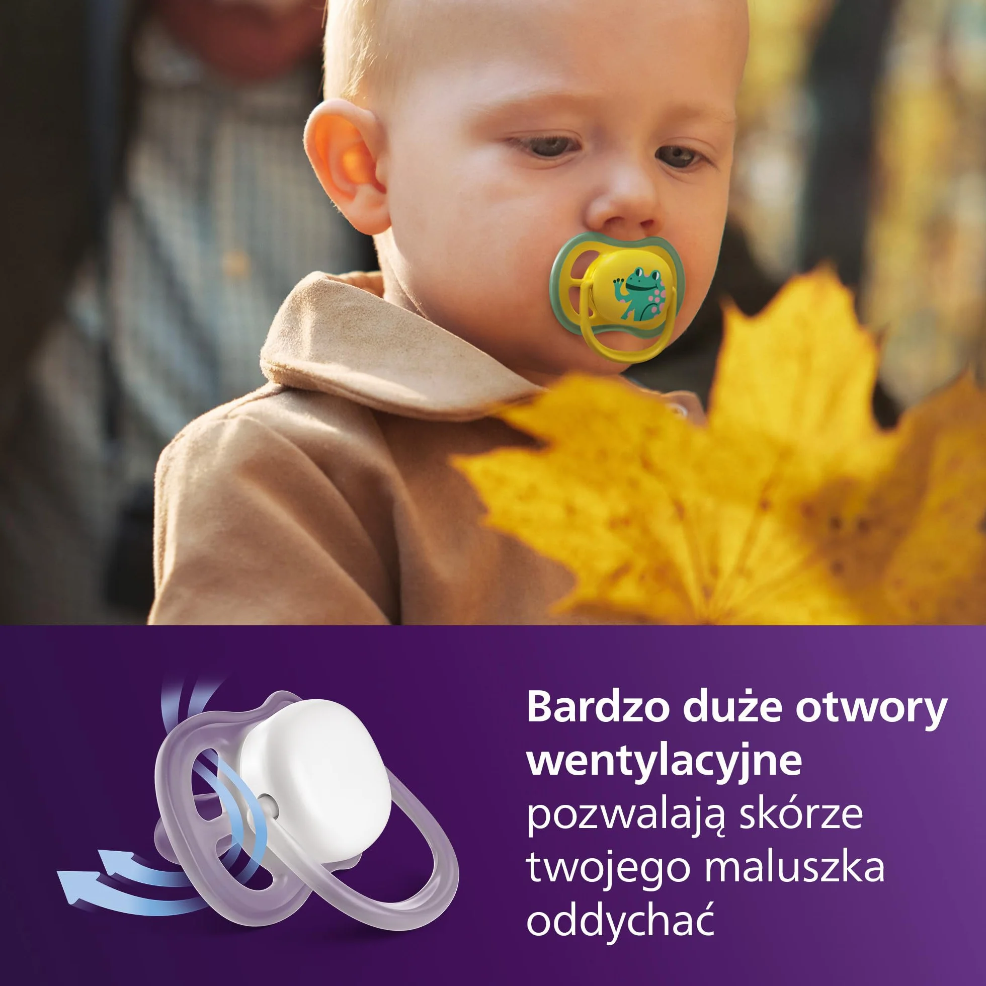 Philips Avent Ultra Air Smoczek Day & Night ortodontyczny dla dzieci 18 miesięcy świecący w ciemności silikonowy SCF349/56