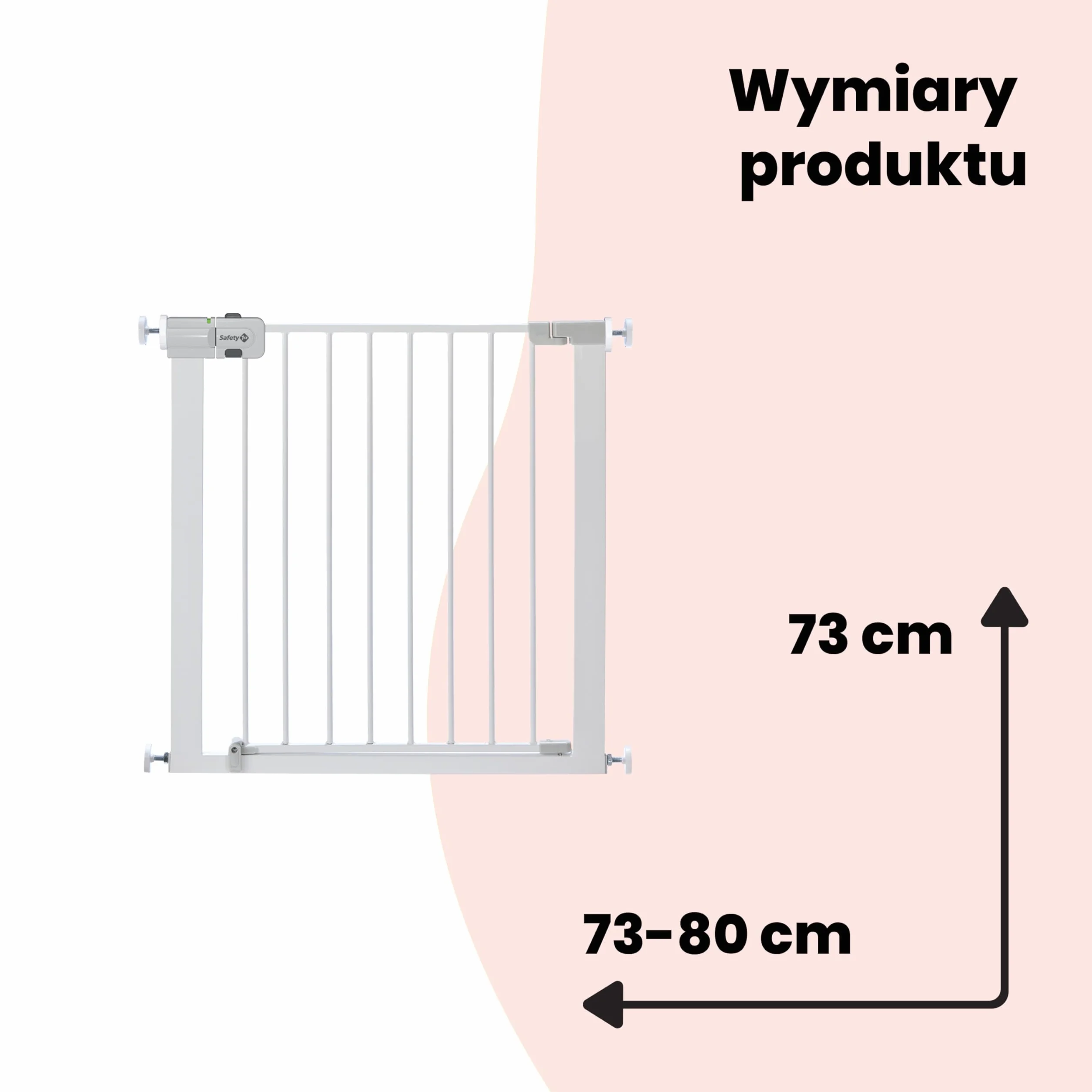 Safety 1st Secure Tech Simply Close, Rozsuwana Bramka Zabezpieczająca, Bramka Zabezpieczająca z Mechanizmem Dociskowym, od 6 miesięcy do 2 lat, Metal White (metalowa w kolorze białym)