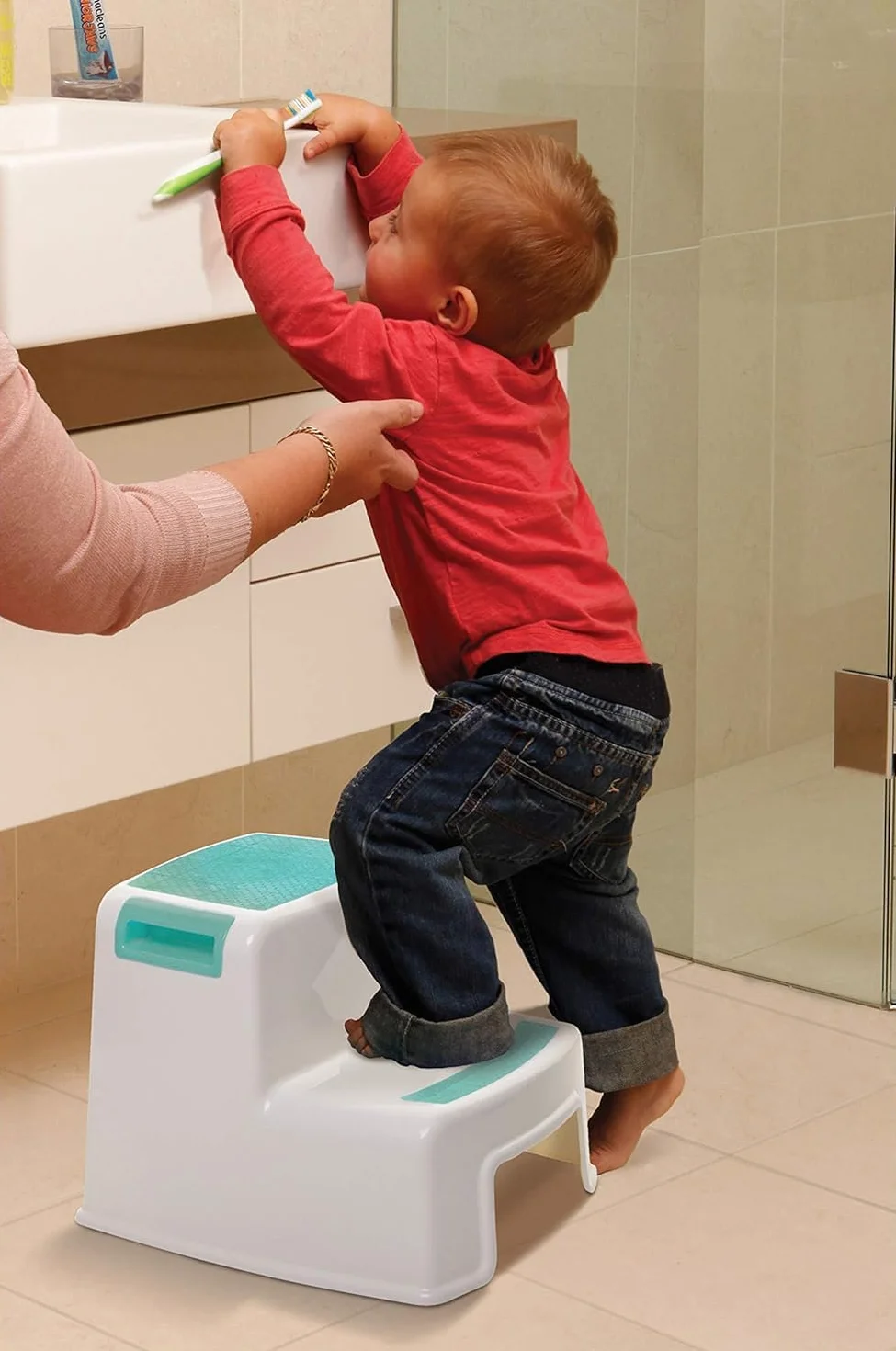 Dreambaby Stołek 2-UP - stołek dla małych dzieci - antypoślizgowy - Aqua-Model G685
