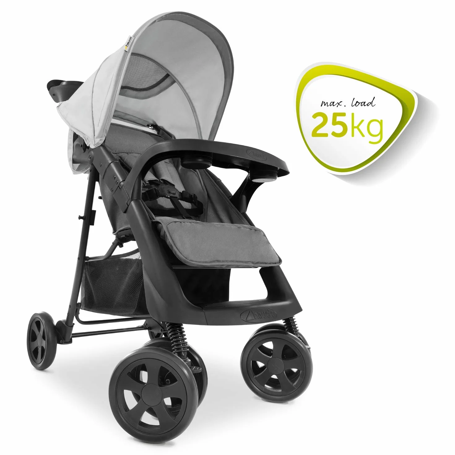 Hauck Shopper Neo II spacerówka do 25 kg z funkcją leżącą od narodzin, składana do minimum, mechanizm jednoręcznego składania, lekka, dwa umocowania do napojów