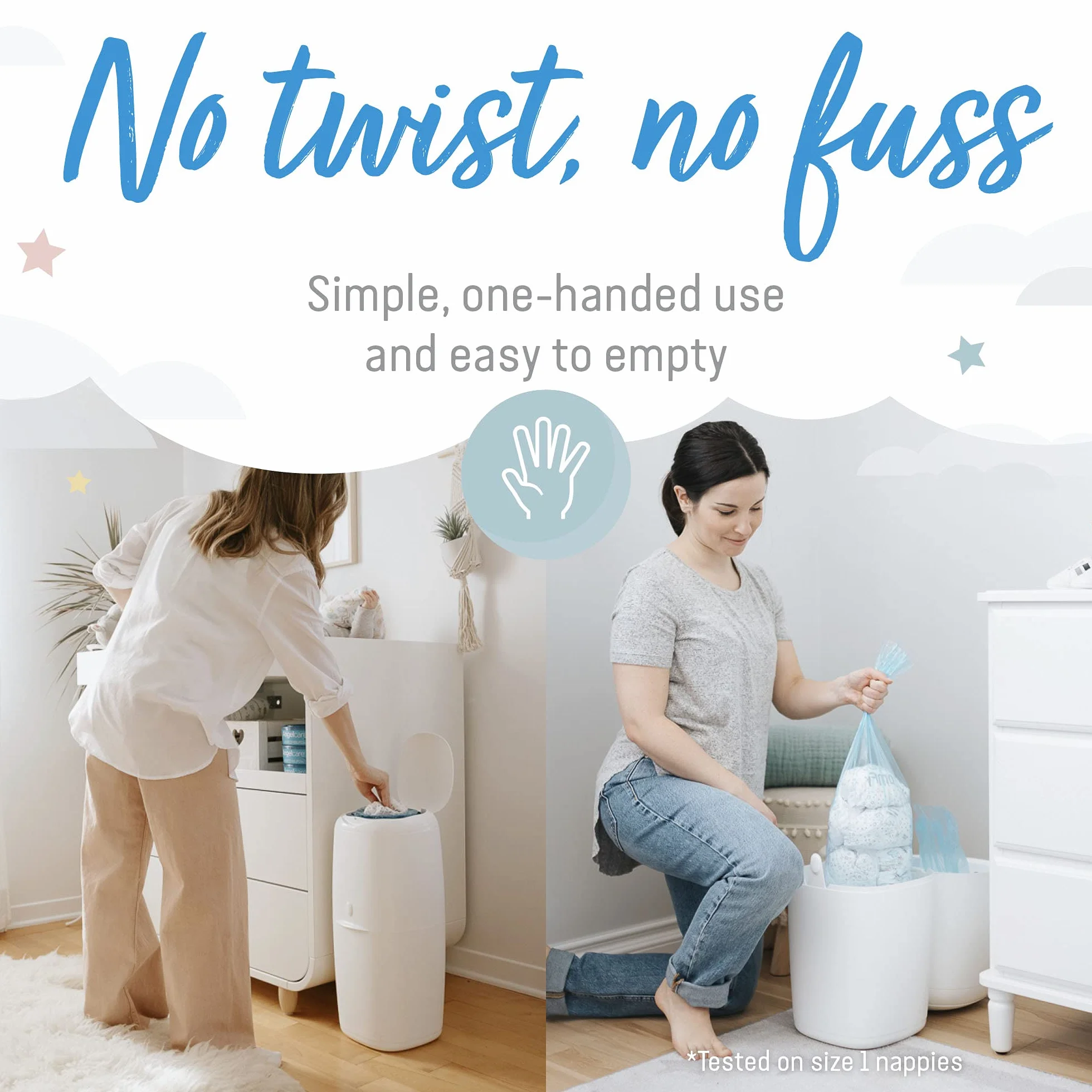 Angelcare Kasety uzupełniające system do usuwania pieluszek - 3 szt., niebieskie