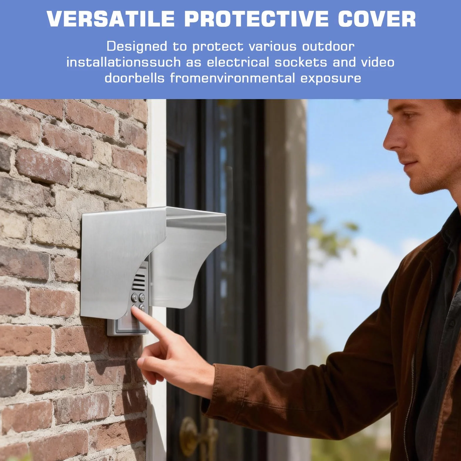 Osłona przeciwdeszczowa ze stali nierdzewnej, dzwonek do drzwi, ochrona przed deszczem, na zewnątrz, osłona gniazdka ze stali nierdzewnej, gniazdko zewnętrzne, wodoszczelna osłona, do łazienki, na