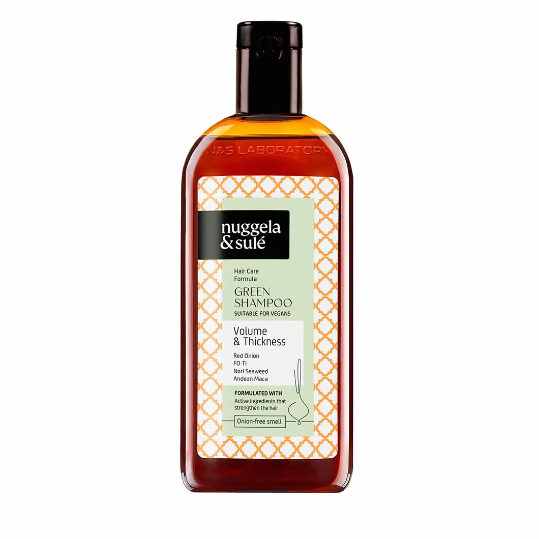 Nuggela & Sulé Szampon GREEN - Objętość & Gęstość. Odpowiedni dla Wegan. Z FO-TI, Macą Andijską i Algą Nori. 1 x 250 ml