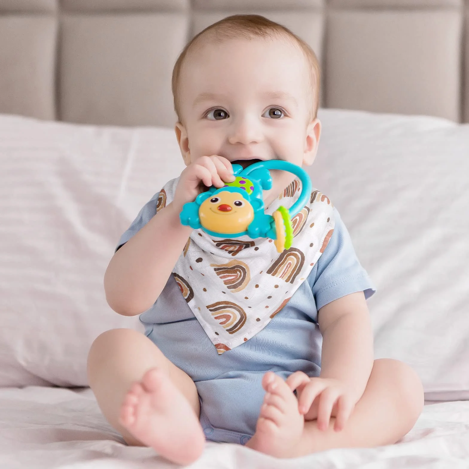 GLLQUEN BABY 6 x bawełnianych muślinowych ściereczek dla niemowląt, 70 cm x 70 cm, chłonne i oddychające, idealne do czyszczenia, czyszczenia i przykrywania noworodków