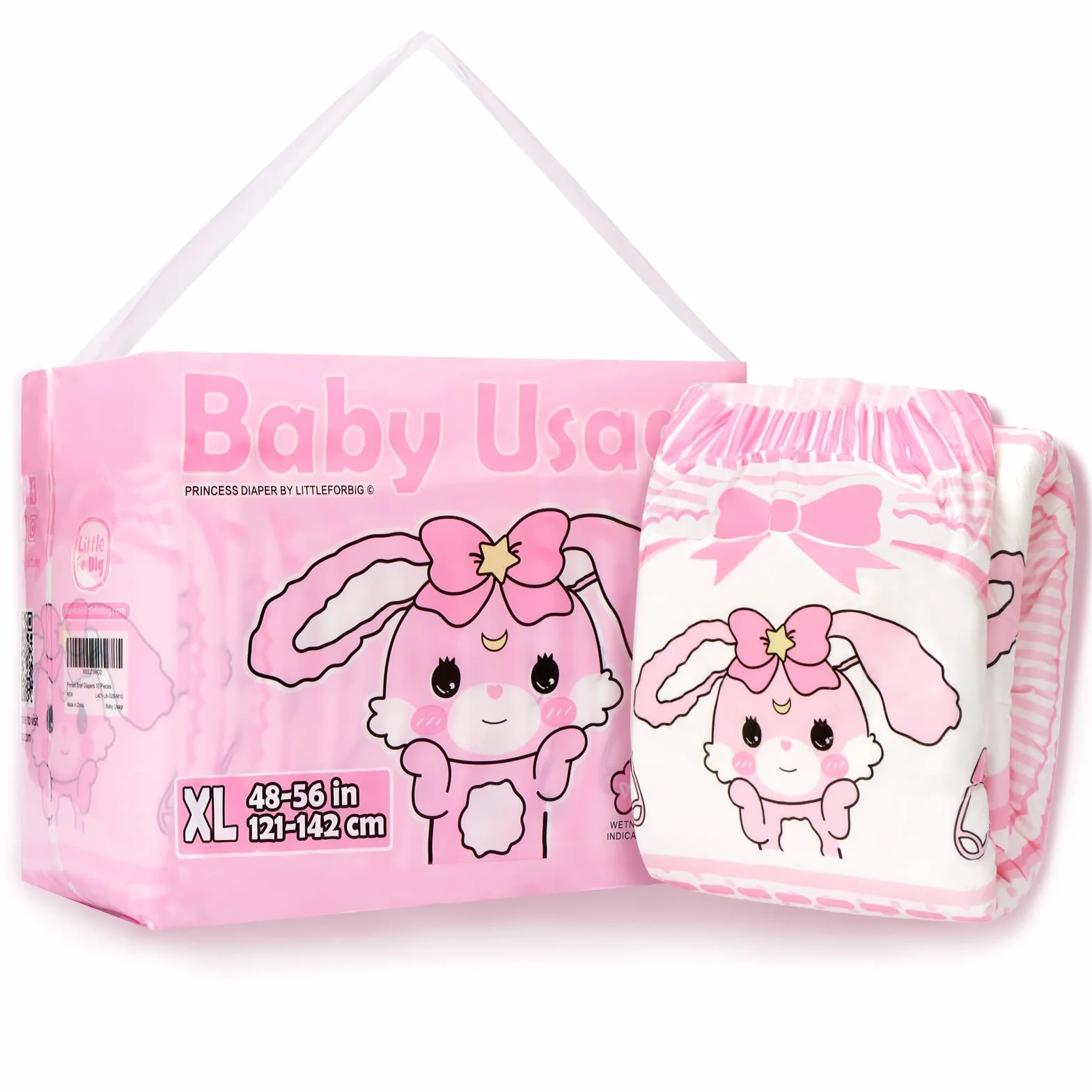 LittleForBig Pielucha Drukowana Dla Dorosłych 10 Sztuk - Baby Usagi (X-Large 121-142 CM）