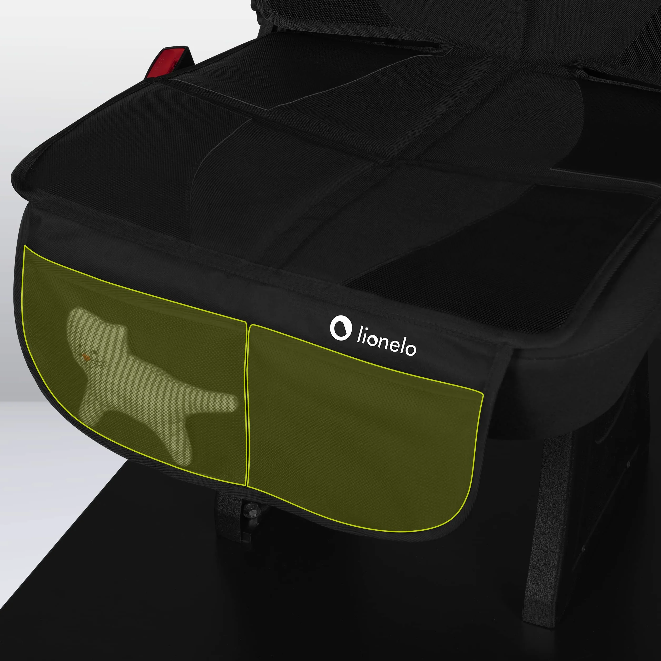 lionelo Sikker Mata ochronna pod fotelikiem samochodowym, wodoodporna mata antypoślizgowa, odporna na uderzenia, regulowane paski mocujące, kompatybilna z ISOFIX, 2 kieszeniami