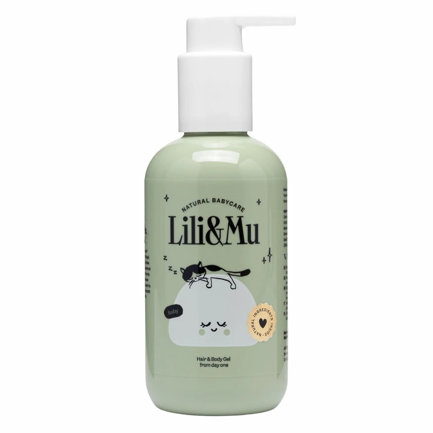 Lili&Mu Szampon i żel pod prysznic dla dzieci 200 ml | Żel pod prysznic dla dzieci z alantoiną, olejkiem jojoba i wyciągiem z nagietka
