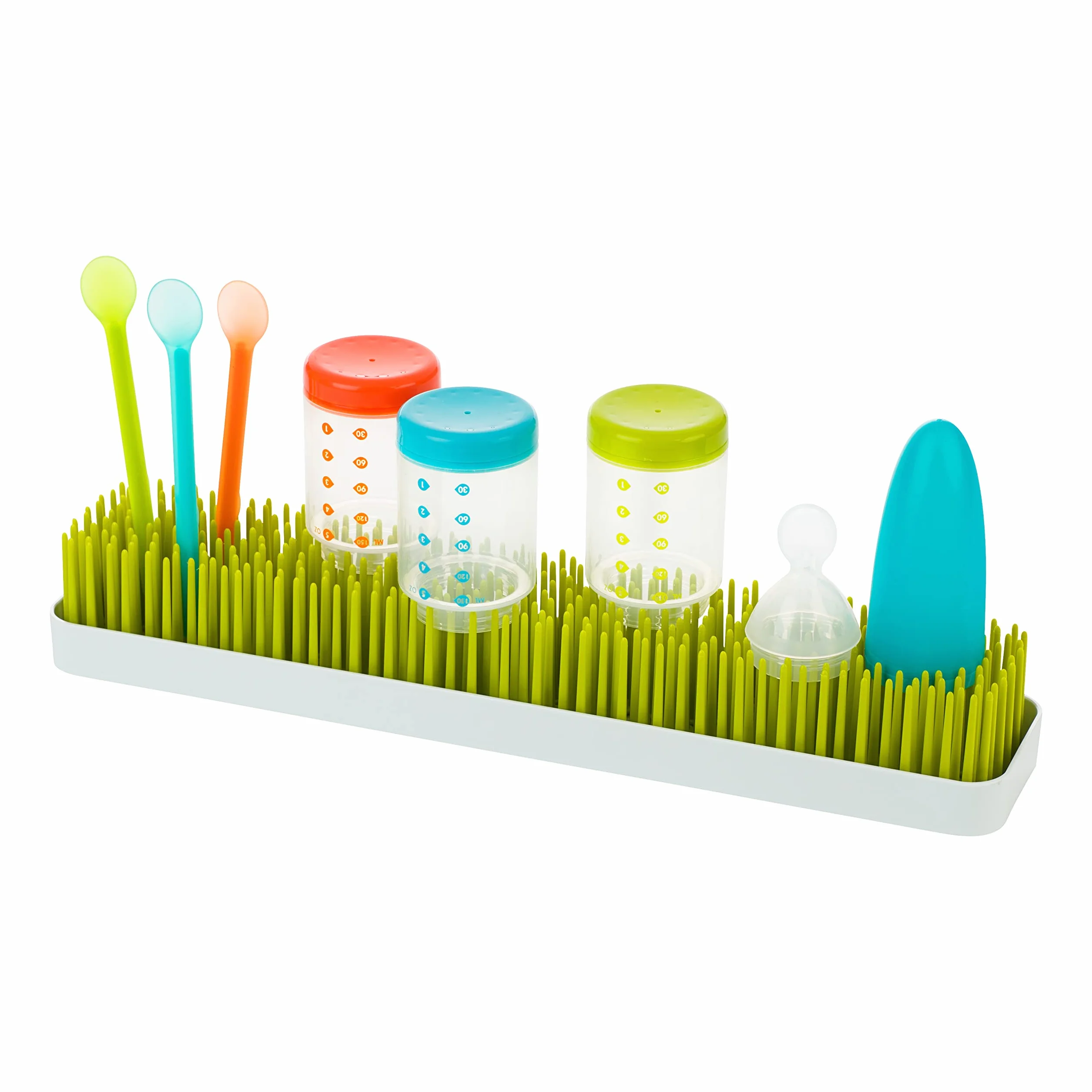 TOMY Boon PATCH Countertop Drying Rack For Baby Bottles And Accessories, Stylish Nursery Accessories, Baby Essentials for New Parents, BPA Green
