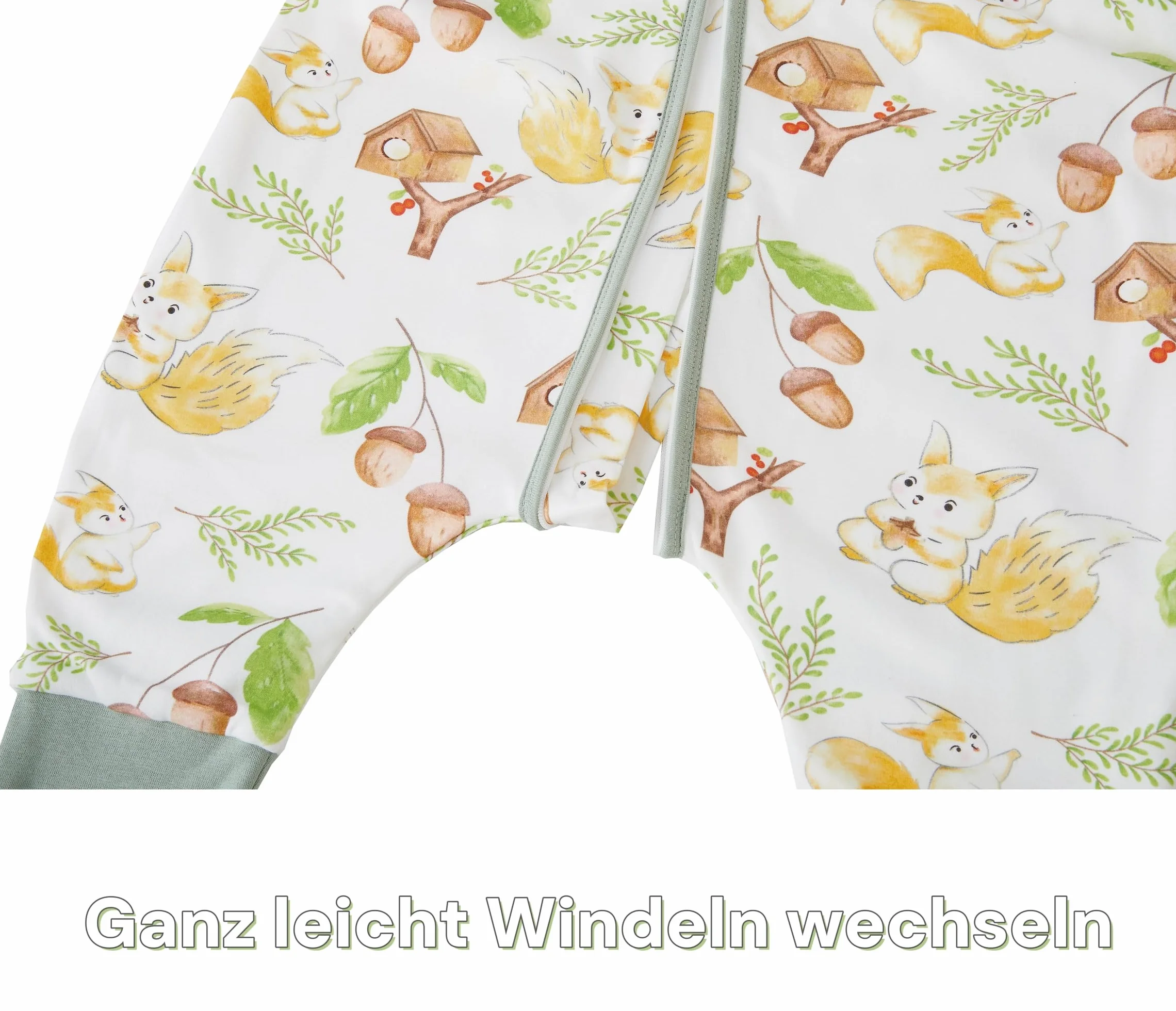 Chilsuessy Śpiwór niemowlęcy z nogawkami, 1,5 Tog, całoroczny śpiwór z nogawkami, ze 100% bawełny