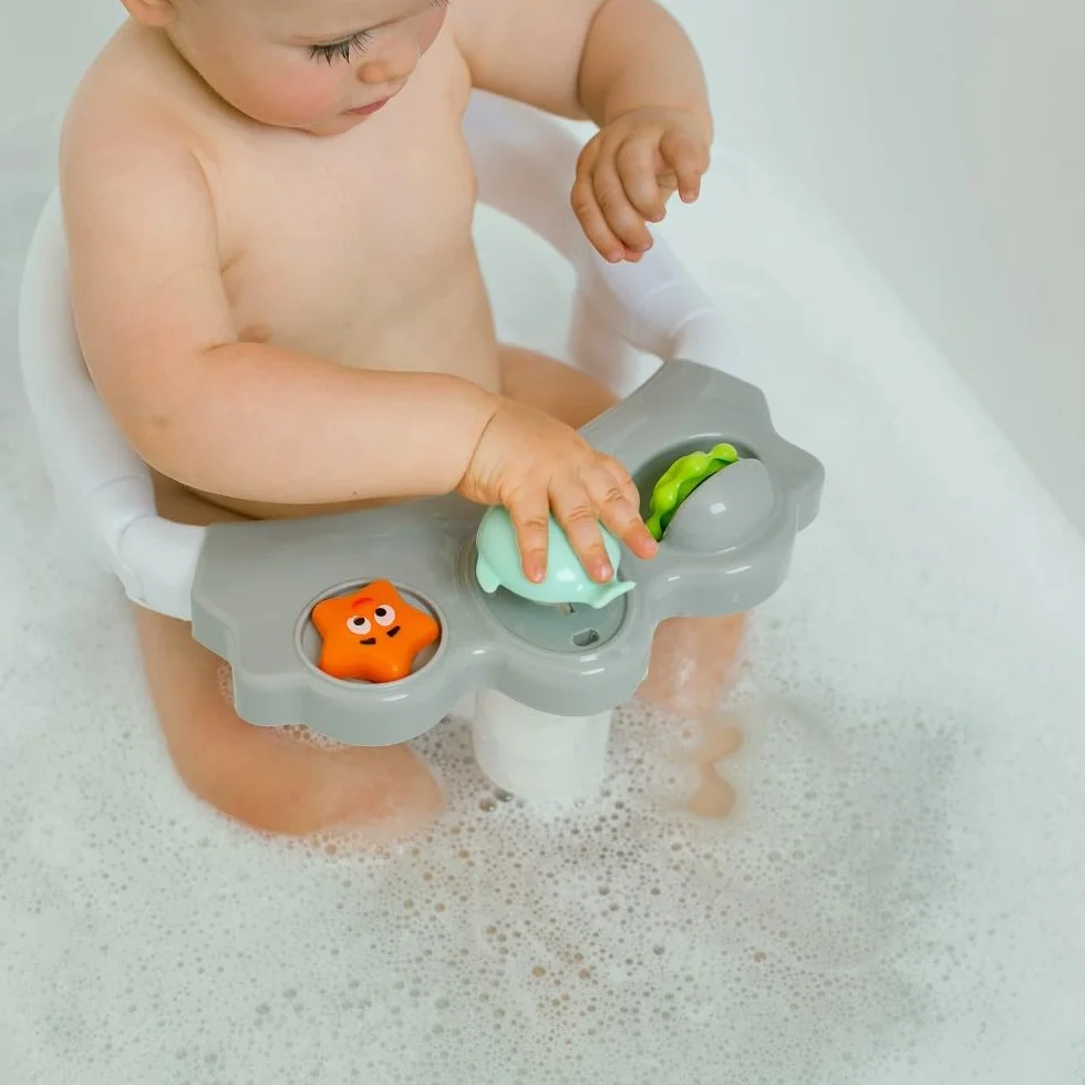 Fotelik do kąpieli dla niemowląt Interbaby | Mocowanie Przyssawki antypoślizgowe | Krzesło do kąpieli dla niemowląt Wygodne, bezpieczne, ergonomiczne | Fotel do kąpieli i prysznica dla niemowląt > 5