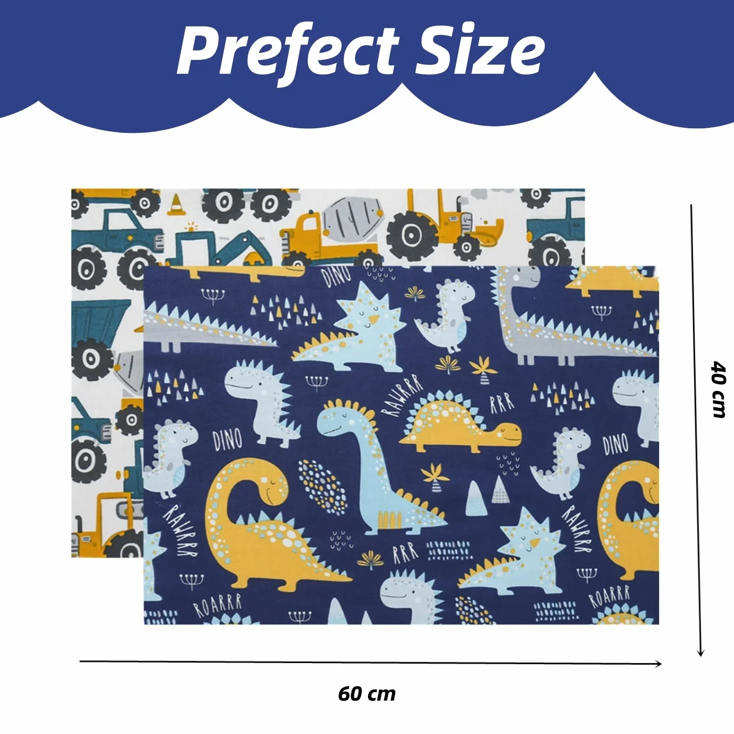 Poszewka na poduszkę dla dzieci 40 x 60 cm – 2 szt. bawełna organiczna – poszewki na poduszki do wózka dziecięcego – poszewka na poduszkę z zapięciem kopertowym