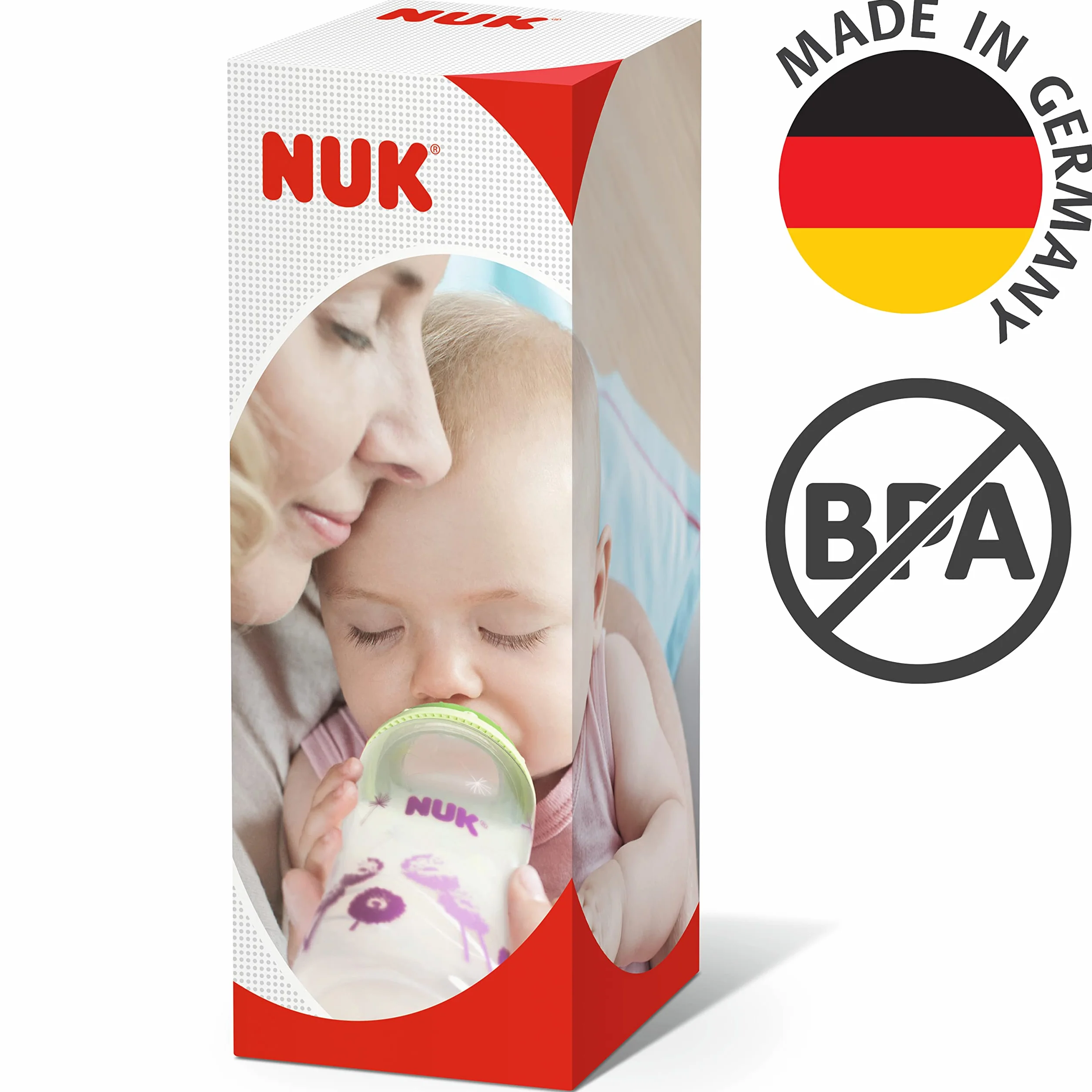 Kubek dla niemowlaka NUK Kiddy Cup Night | Od 12 miesiąca | 300 ml | Szczelny i utwardzany dzióbek do picia | Fosforyzujący kolor | Klips i ochronna przykrywka | Nie zawiera bisfenolu A | Fioletowy