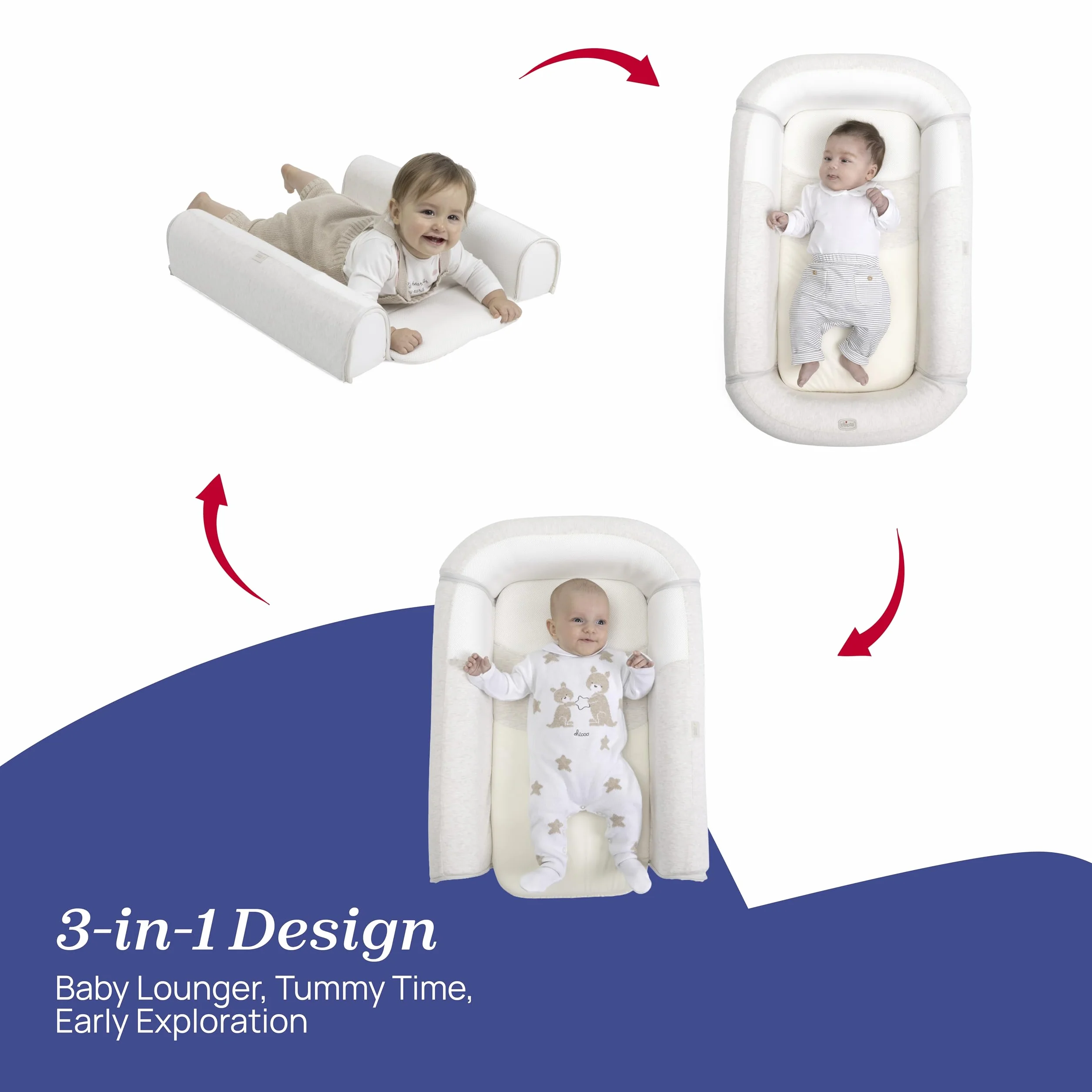 Chicco Mommy Pod 3 w 1, gniazdo niemowlęce 81x49 cm, 0-8 miesięcy, bawełna
