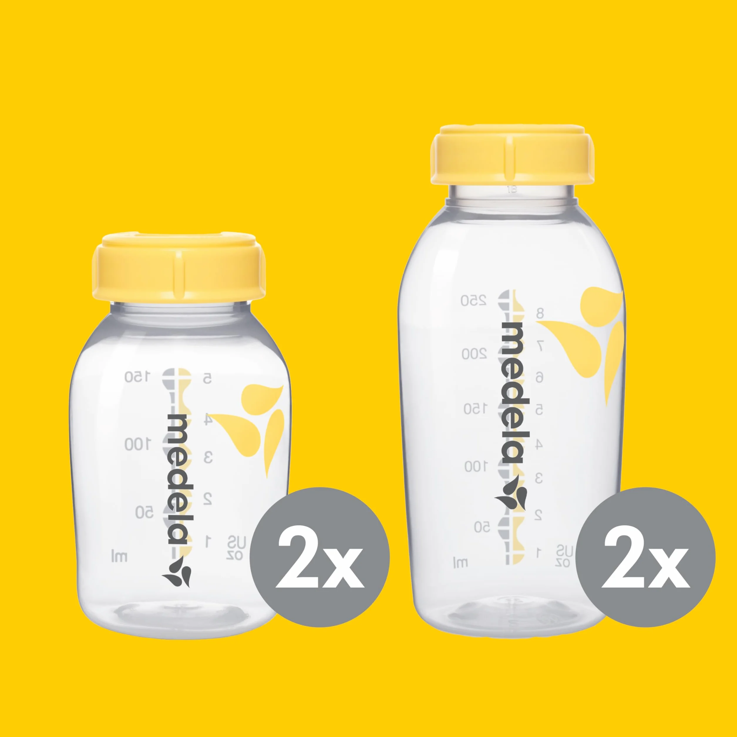 Medela 008.0385 Zestaw do Karmienia Niemowląt, Przezroczysty/Żółty, 4 Sztuki