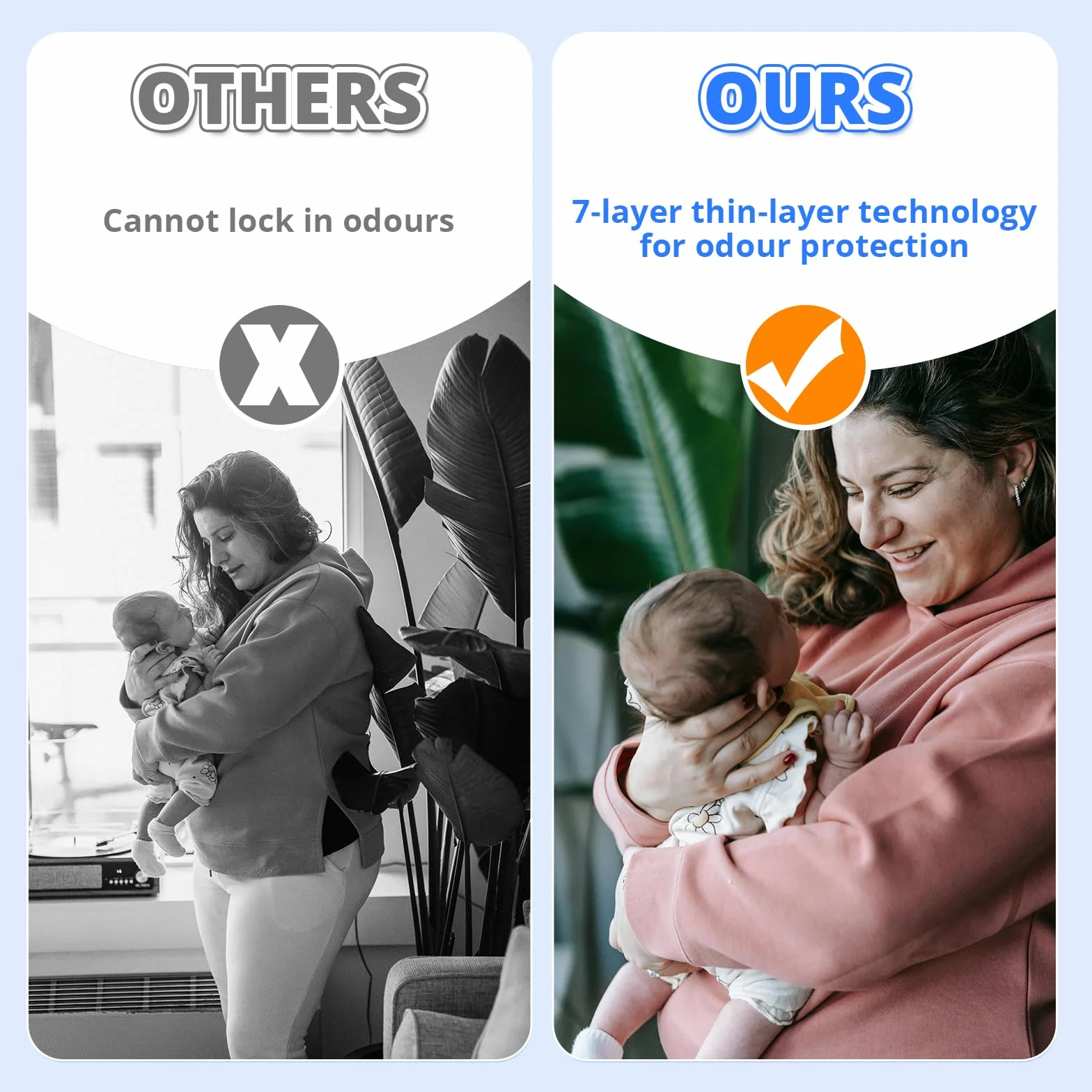 Worki uzupełniające do pieluszek bezzapachowe antybakteryjne kompatybilne Angelcare Tommee Tippee Genie Munchkin 6 sztuk