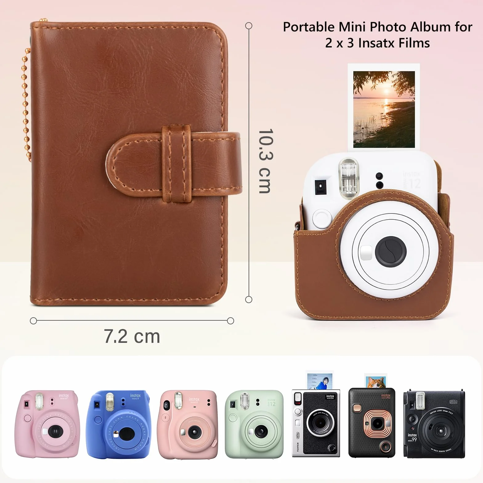 Mini album fotograficzny 28 kieszeni kompatybilny Fujifilm Instax 2x3 Films Mini 12 70 7s 8 8+ 9 11 40 50s 90 99