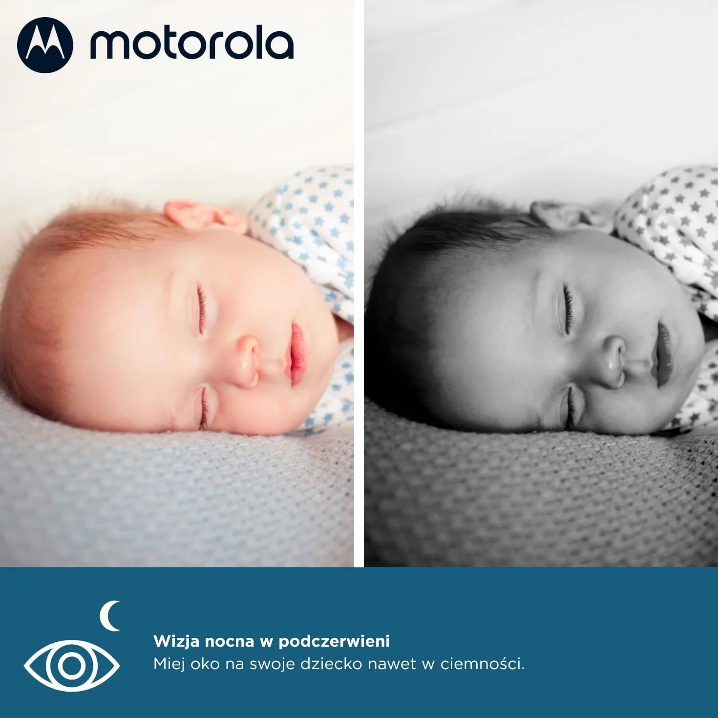 Motorola Monitor VM50G dla niemowląt z kamerą 5-calowy kolorowy ekran nocne widzenie zoom cyfrowy rozmowa dwukierunkowa czujnik temperatury