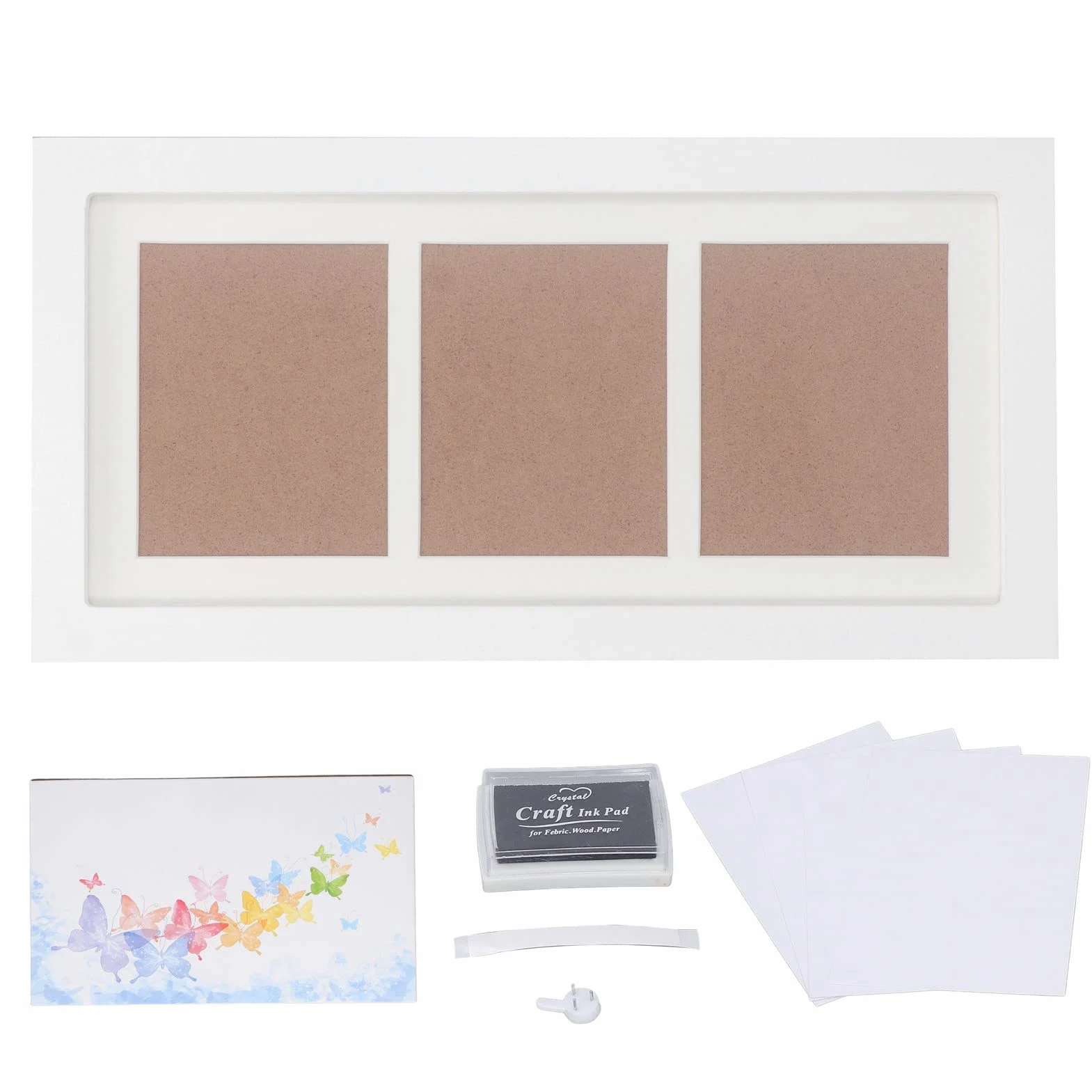Baby Handprint and Footprint Kit Zestaw Pamiątkowy Biała Ramka na Zdjęcia DIY dla Noworodków