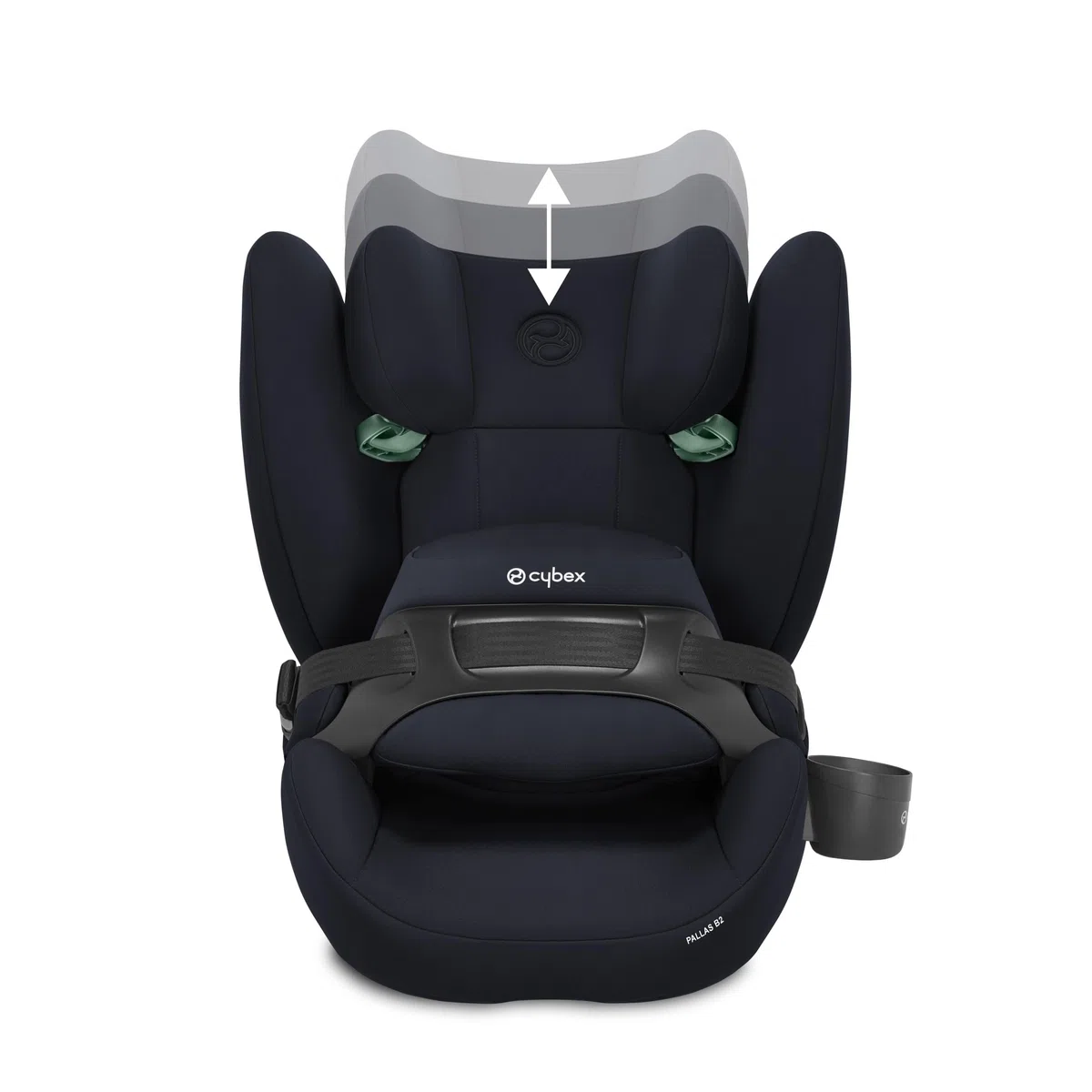 CYBEX Silver Dziecięcy fotelik samochodowy Pallas B2 i-Size, ISOFIX, Grupa 1/2/3 (9–50 kg), Od. 15 miesięcy do 12 lat, W zestawie uchwyt na napoje, Blue Moon
