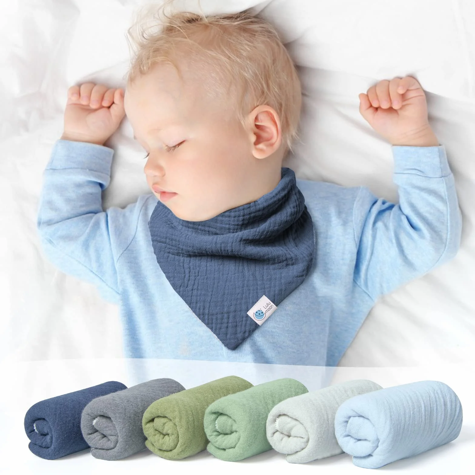 Śliniaczek bandana dla dziecka 6 sztuk Lulu moon