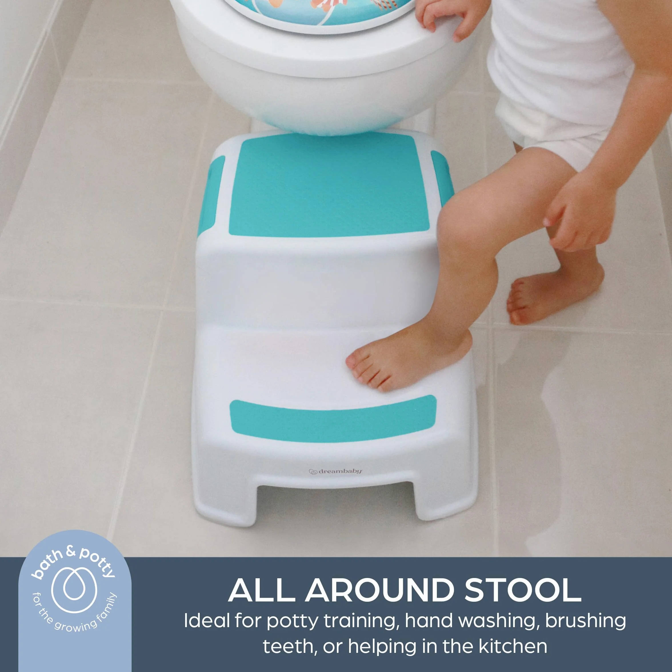 Dreambaby Stołek 2-UP - stołek dla małych dzieci - antypoślizgowy - Aqua-Model G685