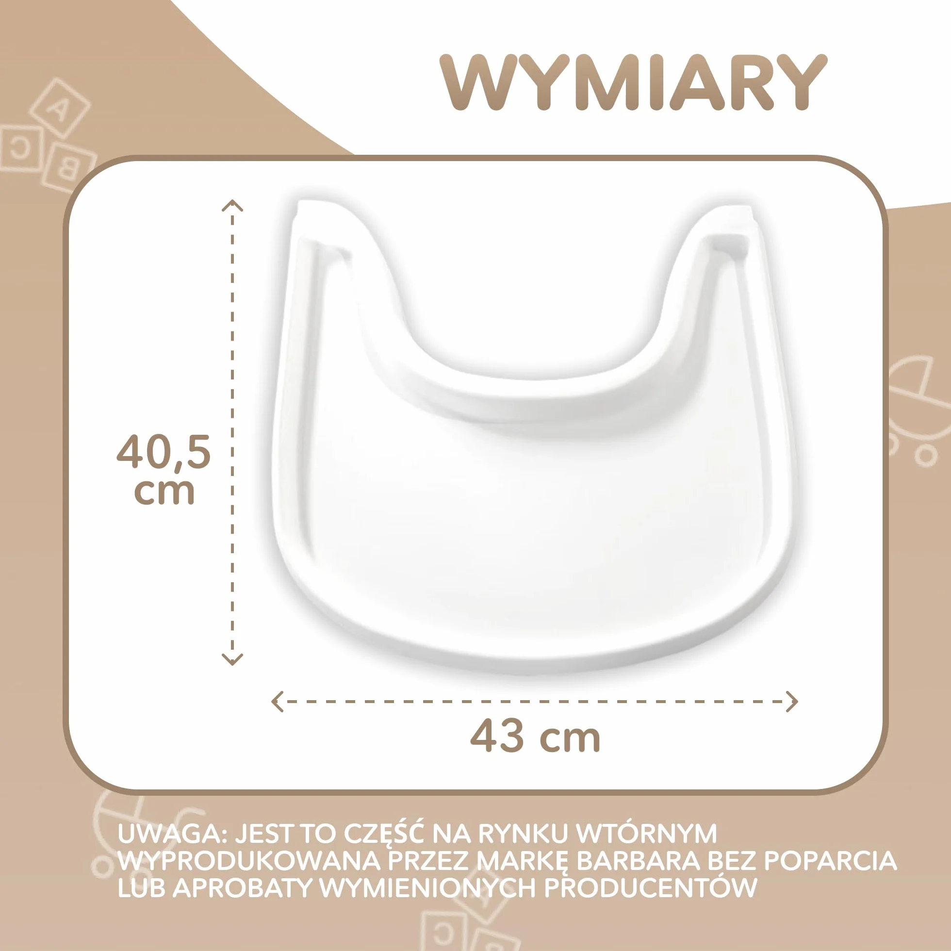Stół do wysokiego krzesła kompatybilny z Stokke Tripp Trapp, biały, nie zawiera BPA