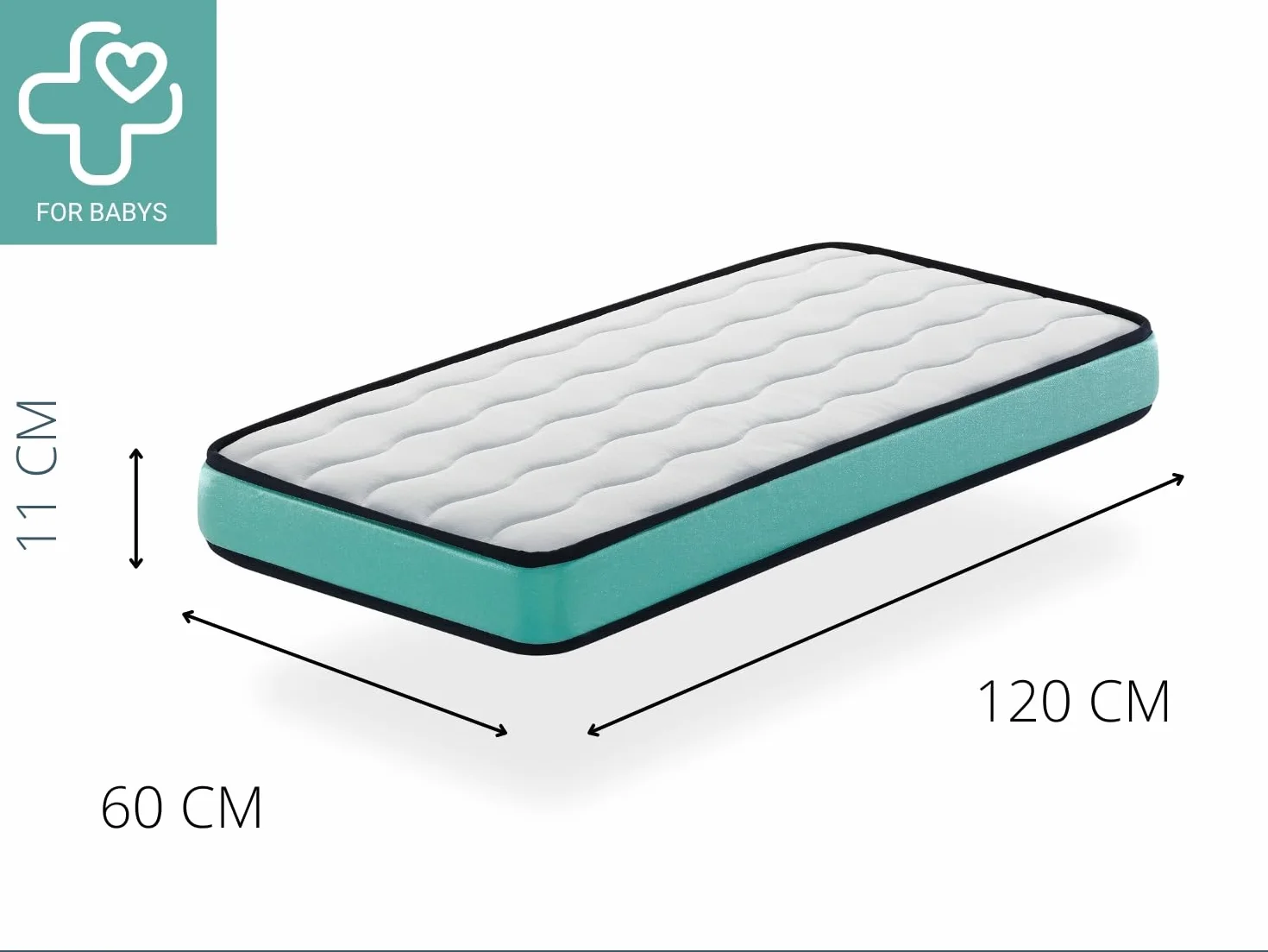 DREAMDI Materac łóżeczkowy 60x120x11 cm Comfort Baby oddychający ergonomiczny