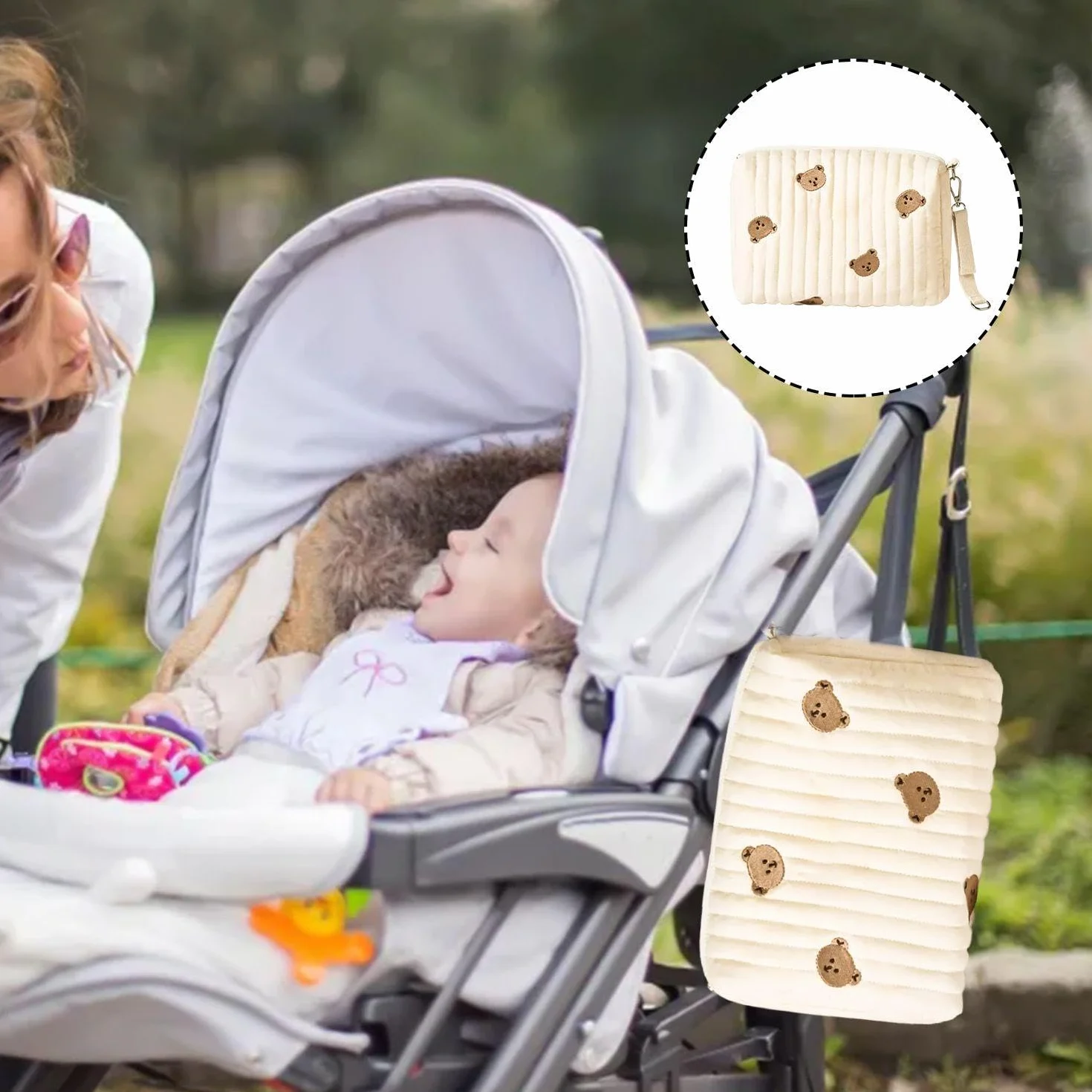 2-częściowa kopertówka, torba na pieluchy dla niemowląt, torba na pieluchy dla niemowląt, torba na zamek błyskawiczny, przenośna torba na pieluchy