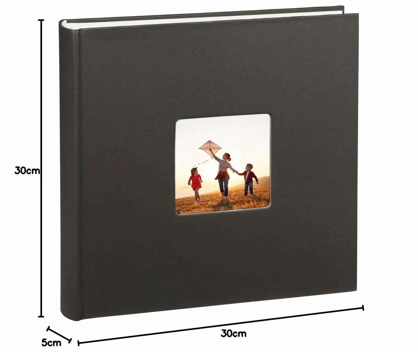 Hama Książkowy album fotograficzny "Jumbo Fine Art" (na wklejki, białe kartki, pergaminowe przekładki, 100 stron, maks. 400 zdjęć 10x15, rozmiar albumu 30x30 cm do zdjęć, na zdjęcia) czarny