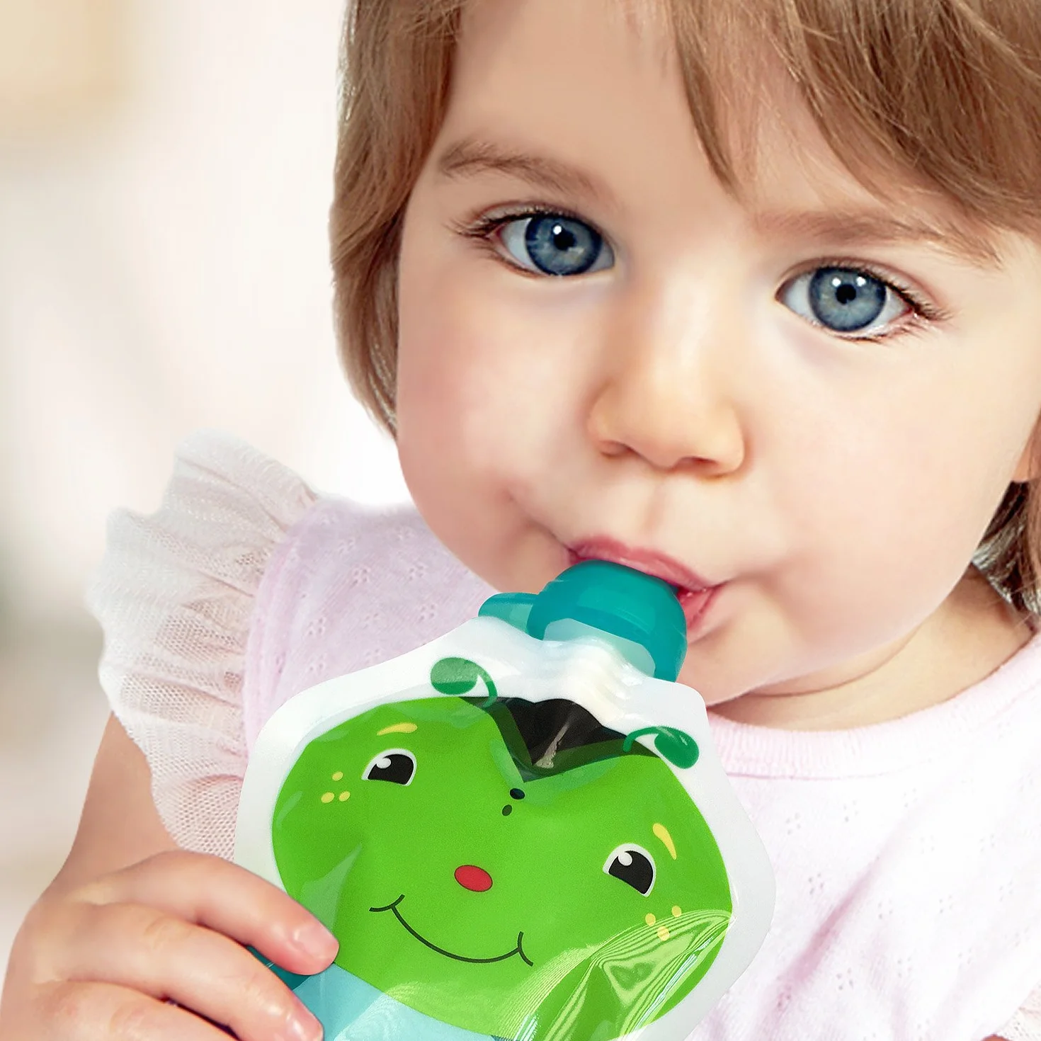 ChooMee SoftSip Food Pouch Topy | 4 kolory + białe etui | Zapobiegaj pilom i chroń dzieci usta