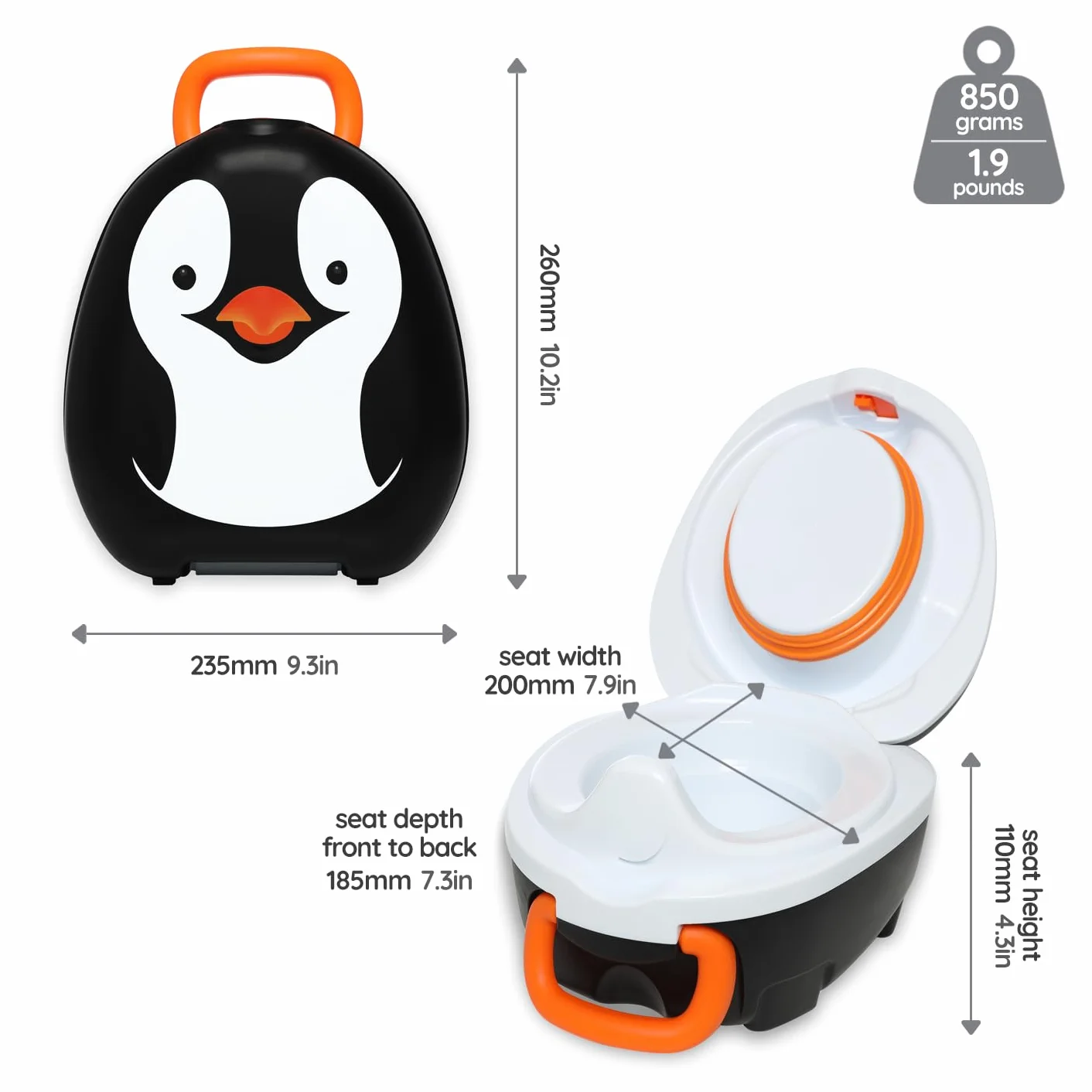 My Carry Potty 6MCP-PENGUIN Nocnik Podróżny Wielokolorowy