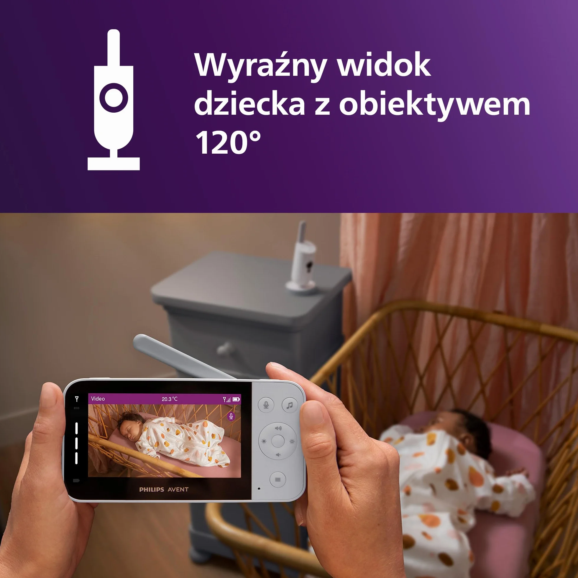 Philips AVENT Niania Wi-Fi HD SCD951/26 noktowizor dwukierunkowy dźwięk 12h Eco
