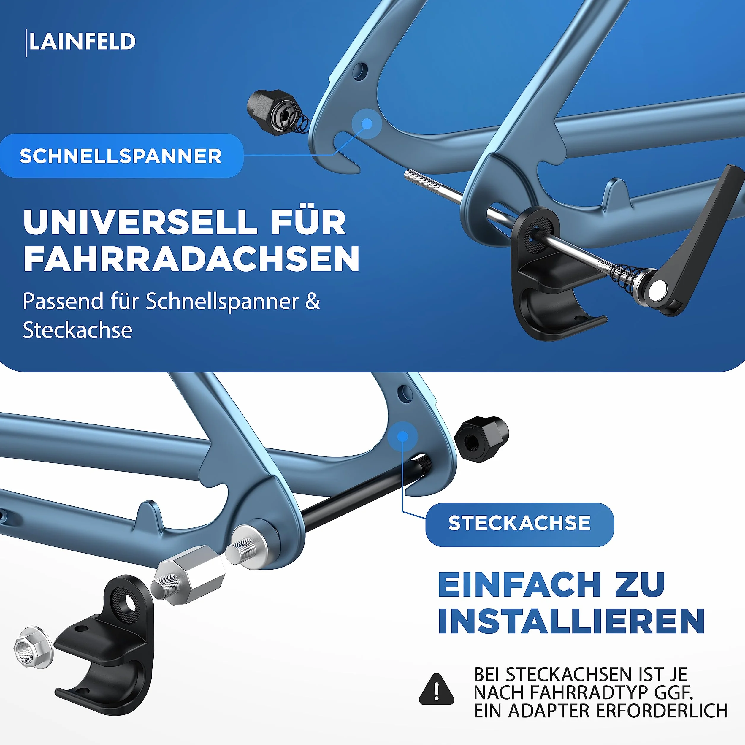 LAINFELD hook for Thule Chariot & Coaster | Mocowanie przyczepy rowerowej z kołkiem bezpieczeństwa | Easy and quick mounting on the bike