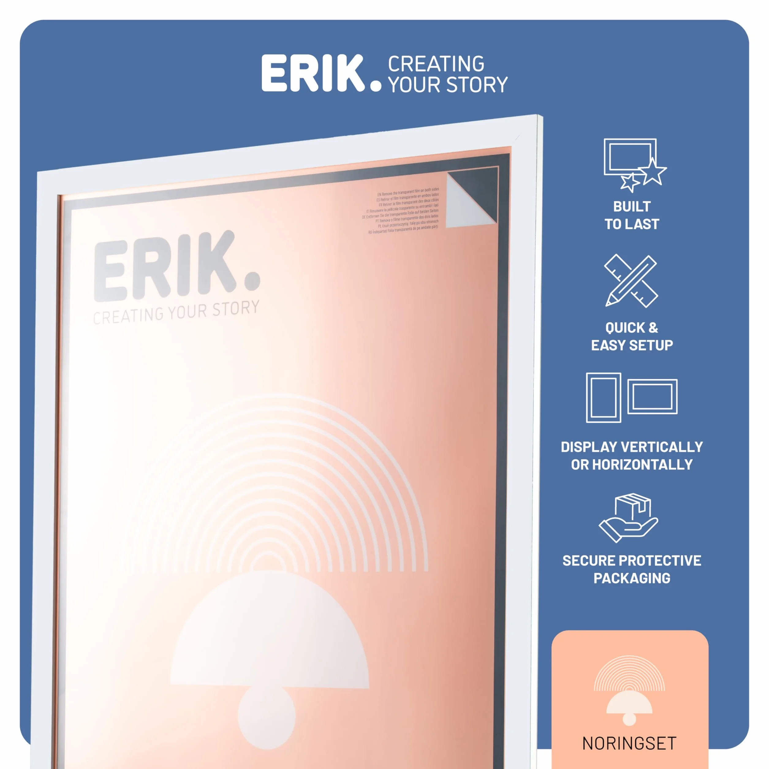 Grupo Erik Poster Frame 61 x 91.5cm White Photo Frame Wall Large Picture Frame Art Wall Decor
