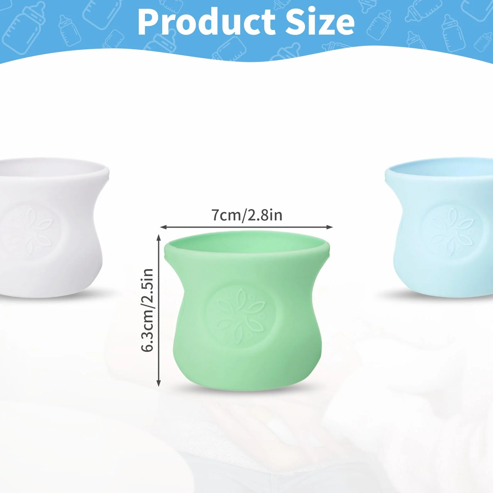 Zestaw 3 silikonowych koszulek na butelki Avent, 120 ml, odporne na pęknięcia etui ochronne Avent, silikonowe pokrywki, kompatybilne z butelkami dla niemowląt