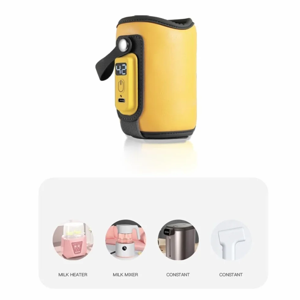 Podgrzewacz do butelek dla niemowląt, przenośny, USB do utrzymania temperatury, podgrzewacz do butelek dla niemowląt z wyświetlaczem temperatury, podgrzewanie mleka i pożywienia dla niemowląt,
