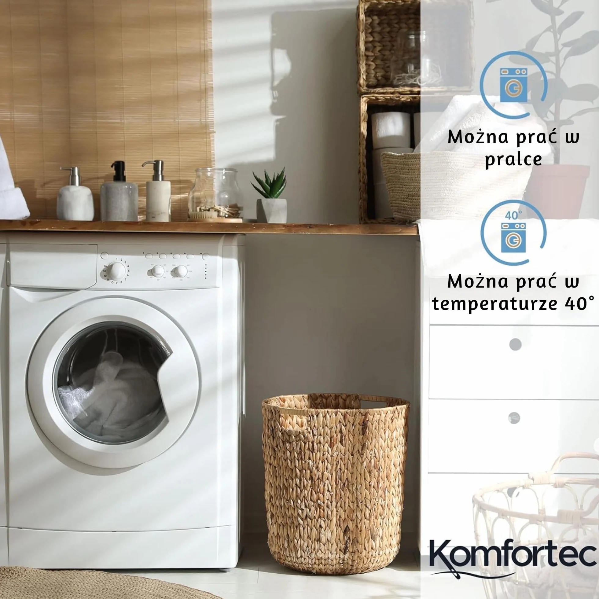 Komfortec Wodoszczelny ochraniacz na materac 180 x 200 cm Oeko-Tex oddychający miękki pokrowiec ochronny
