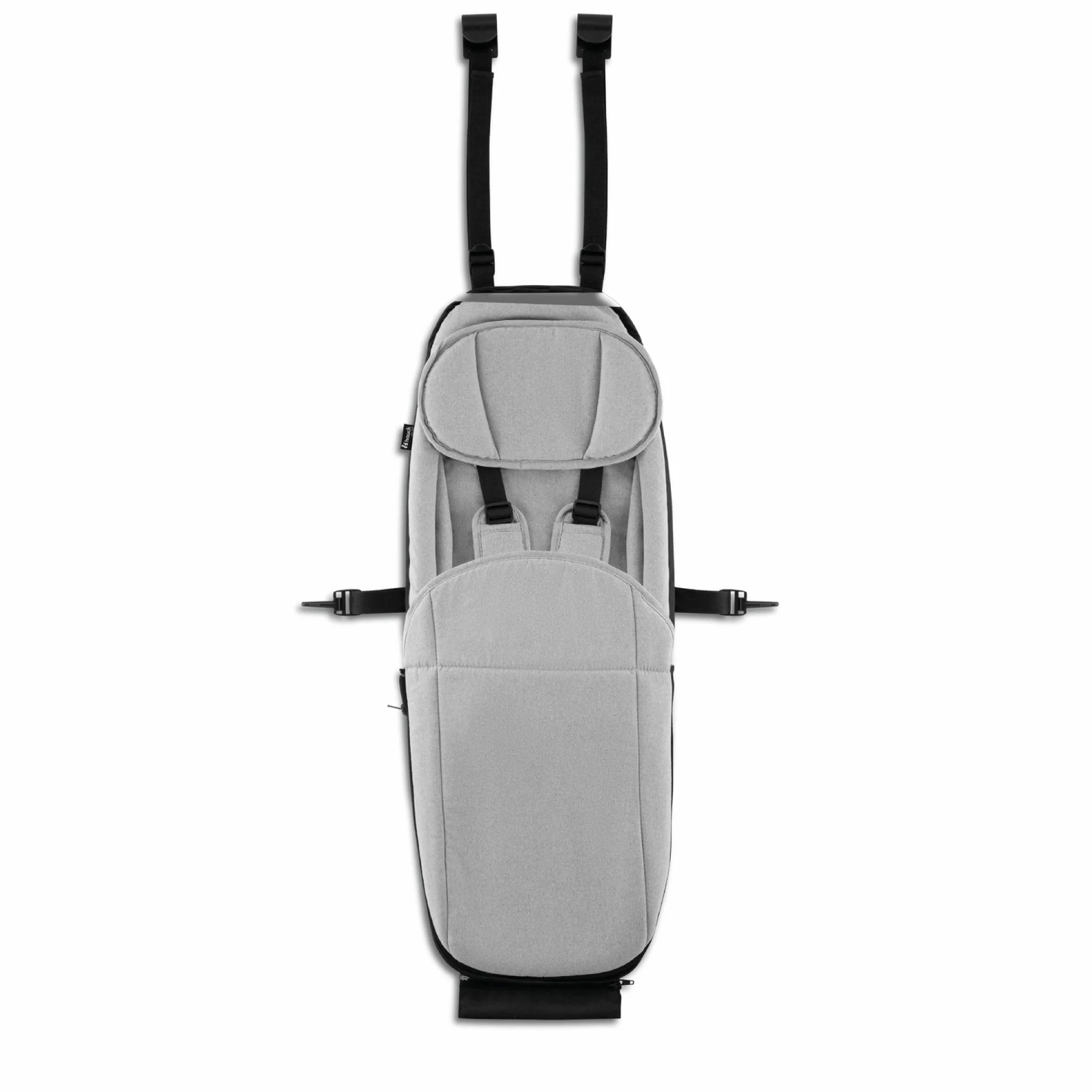 Hauck Hamak dla niemowląt Velo Baby Lounger 2 dla Dryk Duo, Dryk Duo Plus & Bike N Walk Duo - fotelik dla noworodka od 1 miesiąca, szary