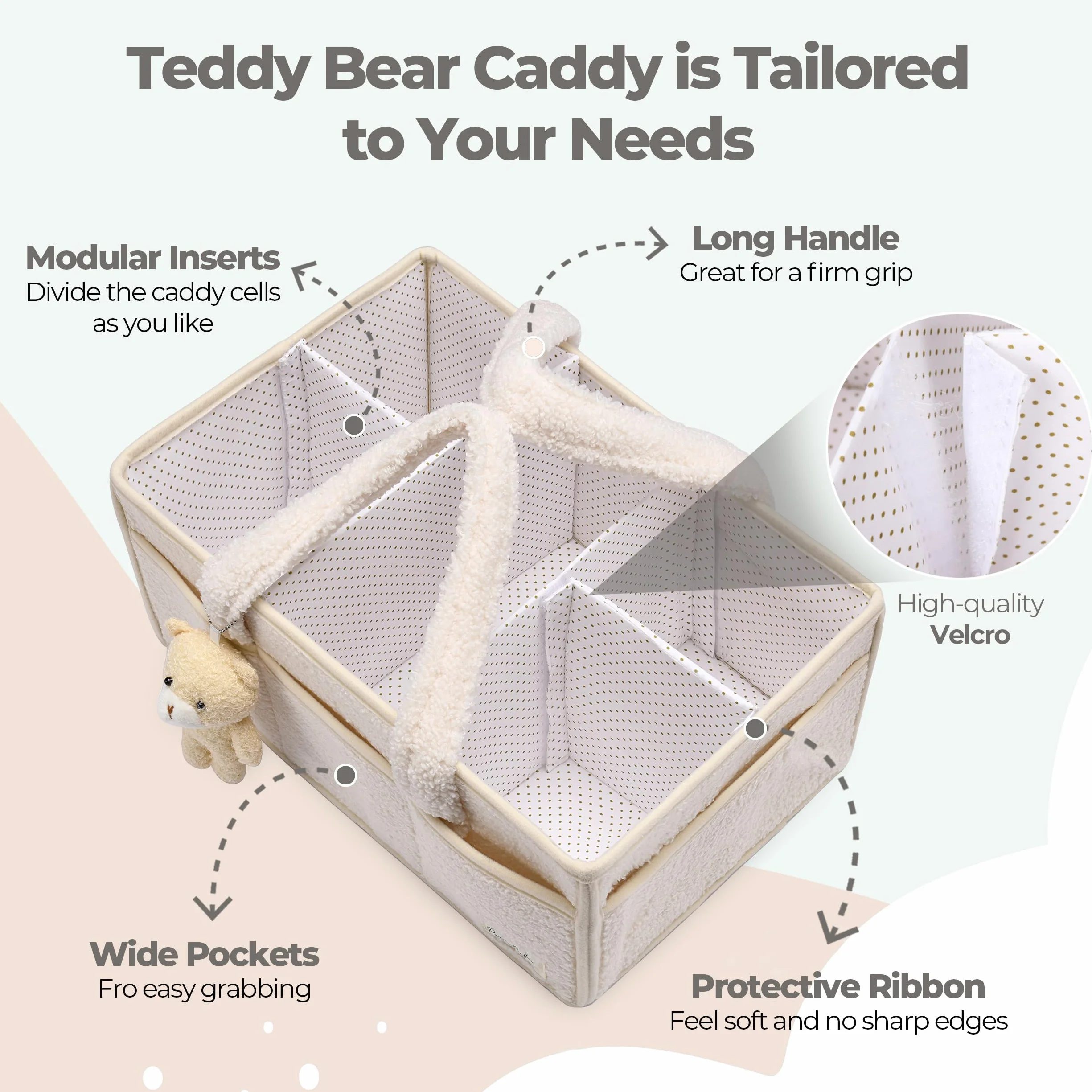 PeraBella Organizer na pieluchy dla niemowląt na stół do przewijania, kosz do przechowywania pieluch i chusteczek dla niemowląt, prezent na baby shower, organizer samochodowy na pieluchy, przenośny