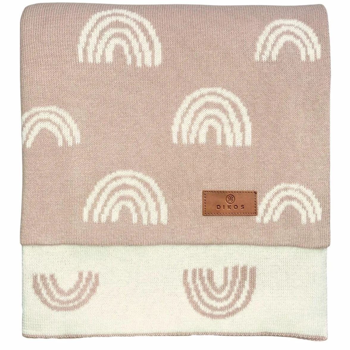 Babydecke Baumwolle rosa Regenbögen - aus 100% GOTS BIO Baumwolle (kbA kontrolliert biologischer Anbau) Mädchen Strickdecke Baby Decke Baumwolldecke Strick Kinderwagen Kuscheldecke Geschenk zur Geburt