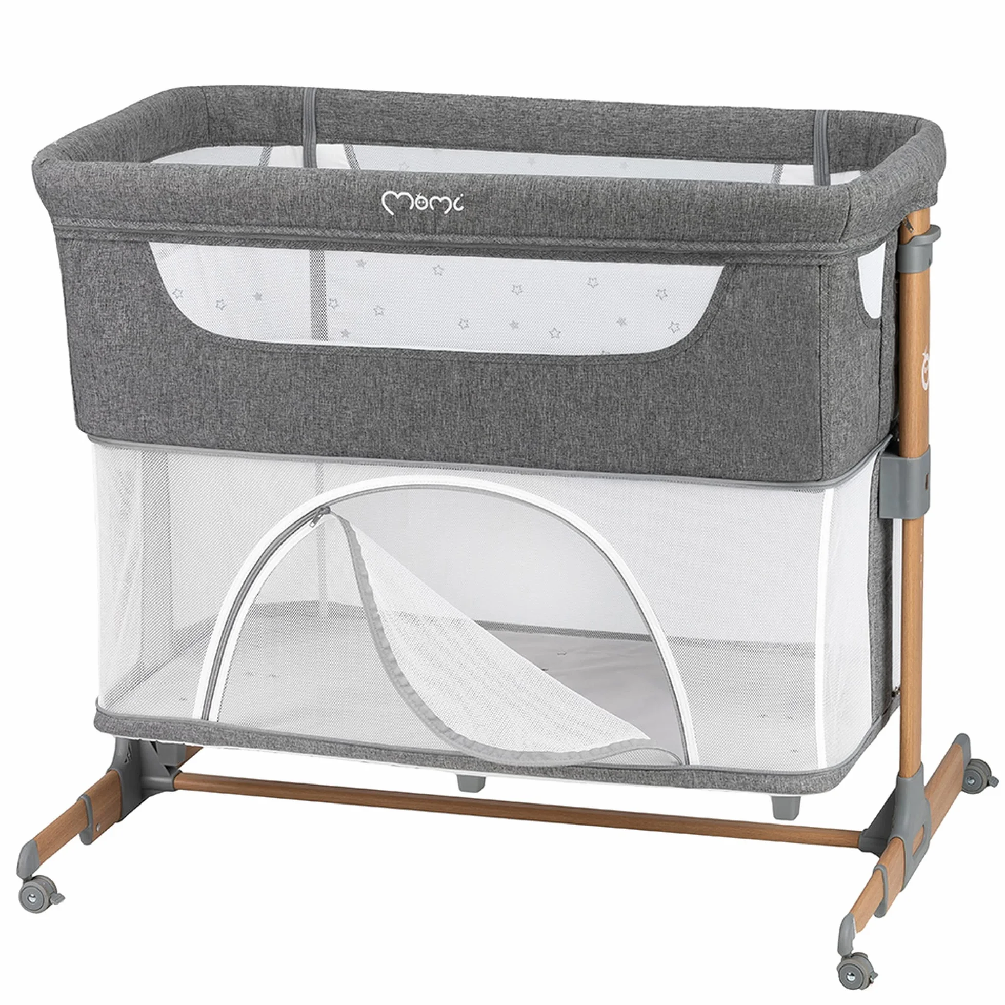 Momi SMART BED Łóżeczko, Szary, 55 x 95 cm