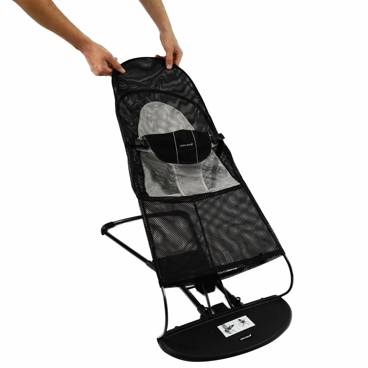 GalPat Baby - Pokrowiec na hamak kompatybilny z BabyBjorn i GalPat Baby oddychający - Oddychający fotel hamaka dla niemowląt - Czarny (poszewka)