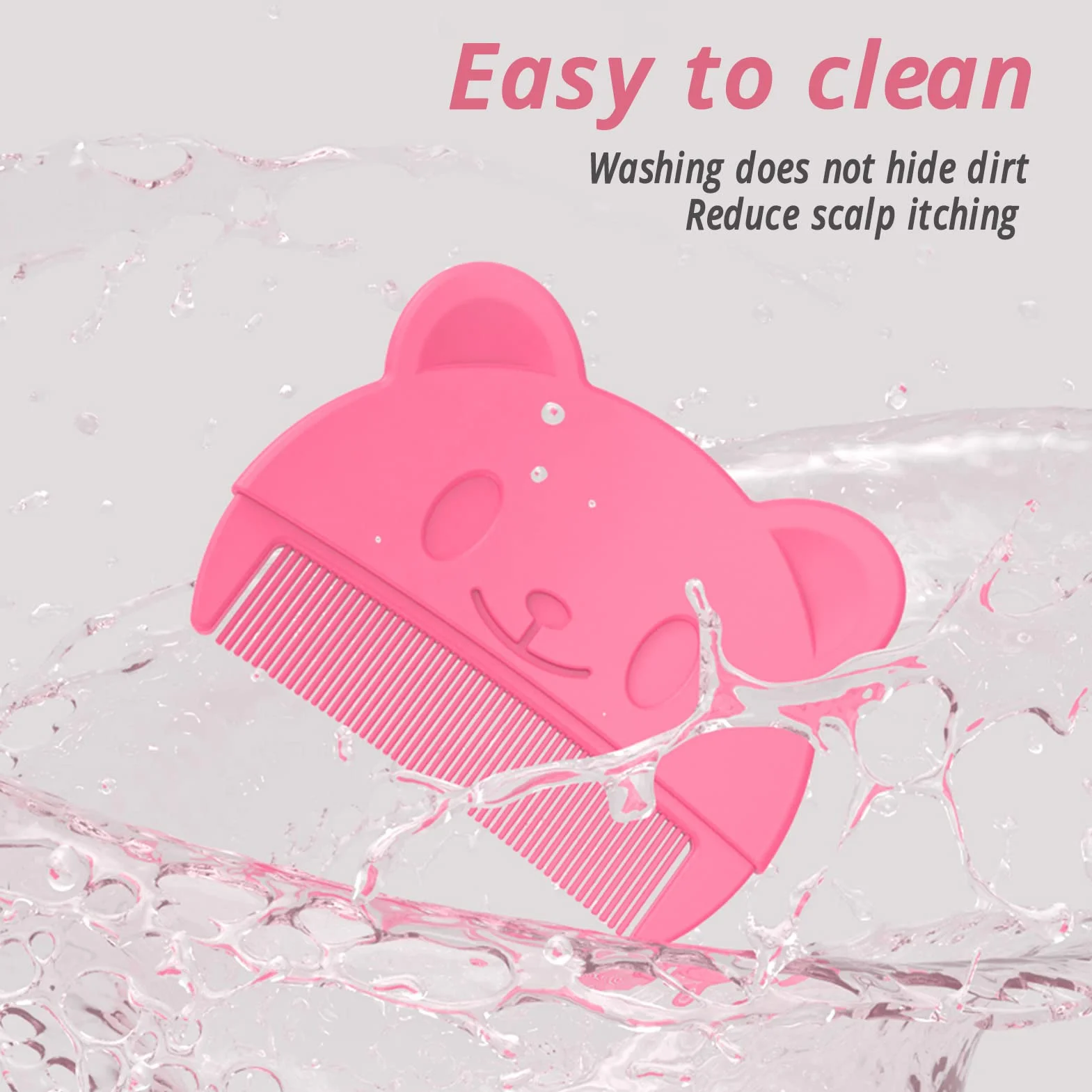 Szczotka do Kąpieli dla Dzieci, Szczotka do Kołyski Oraz Grzebień, Miękka Baby Bath Silicone Brush Set z Cradle Cap Bristle Brush i Pudełko do Przechowywania Idealny dla Noworodków i(Czerwony)