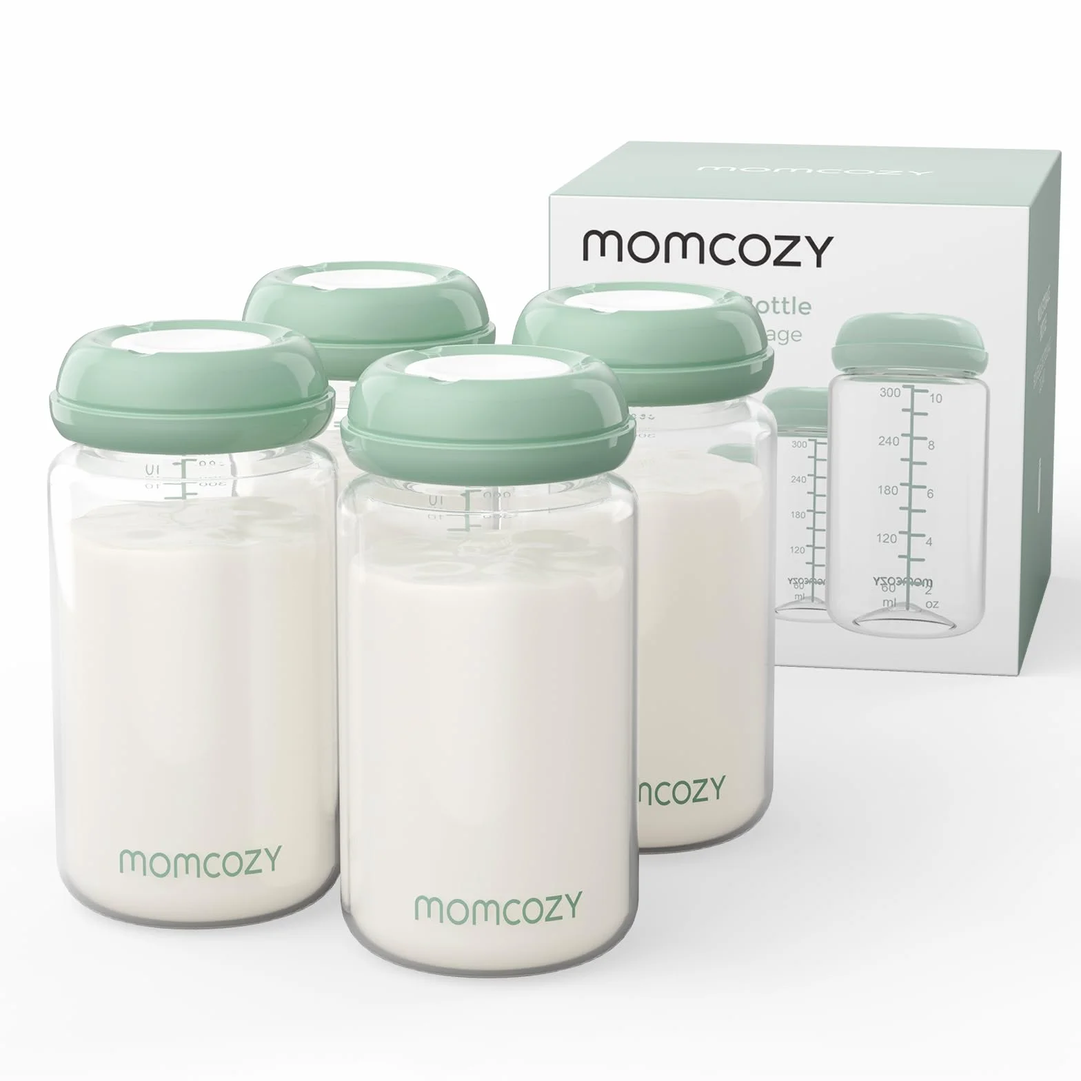 Momcozy Naturalna butelka dla niemowląt, 300 ml, szeroka szyjka, pojemnik na mleko matki